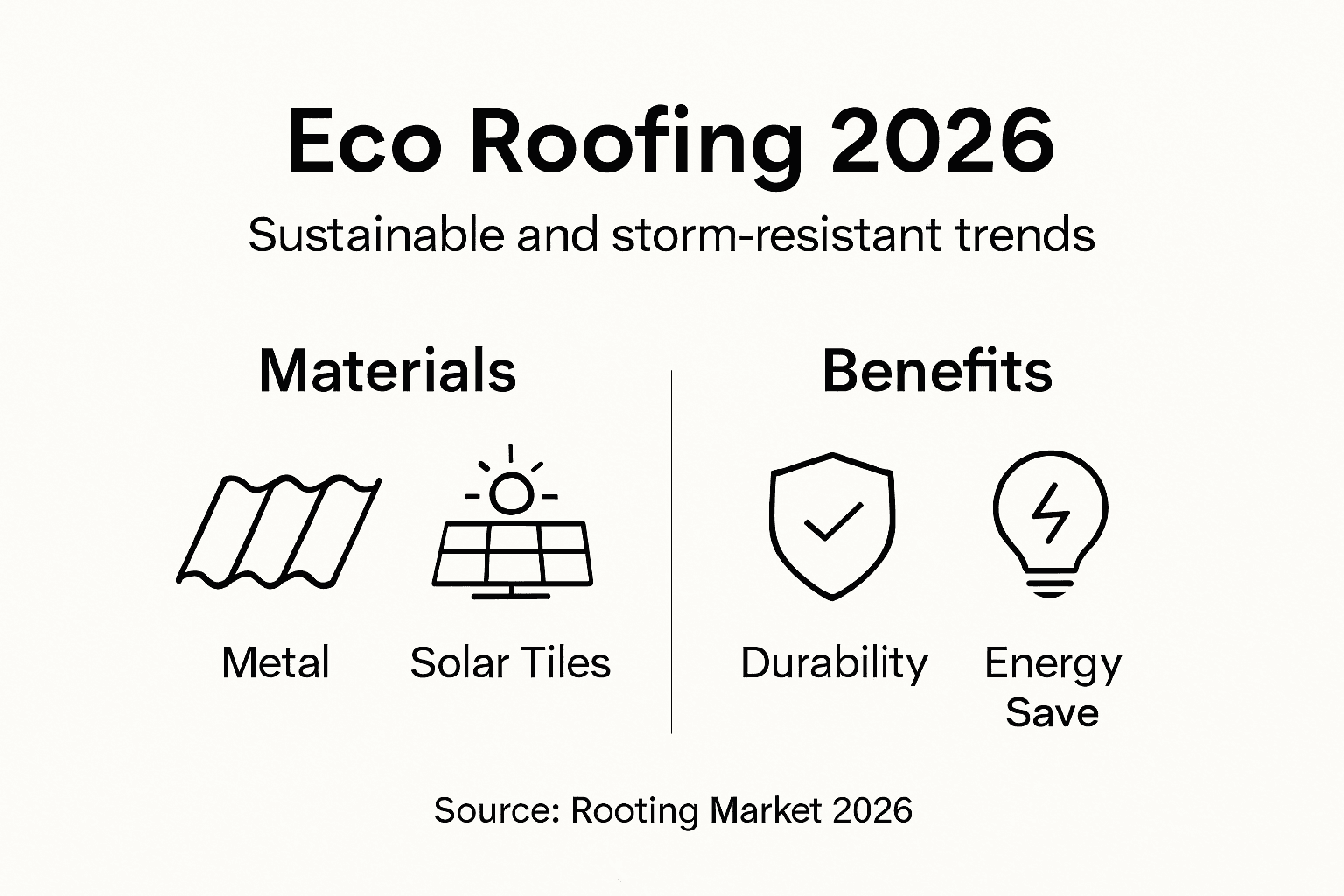 Infographic of eco-friendly roofing trends 2026