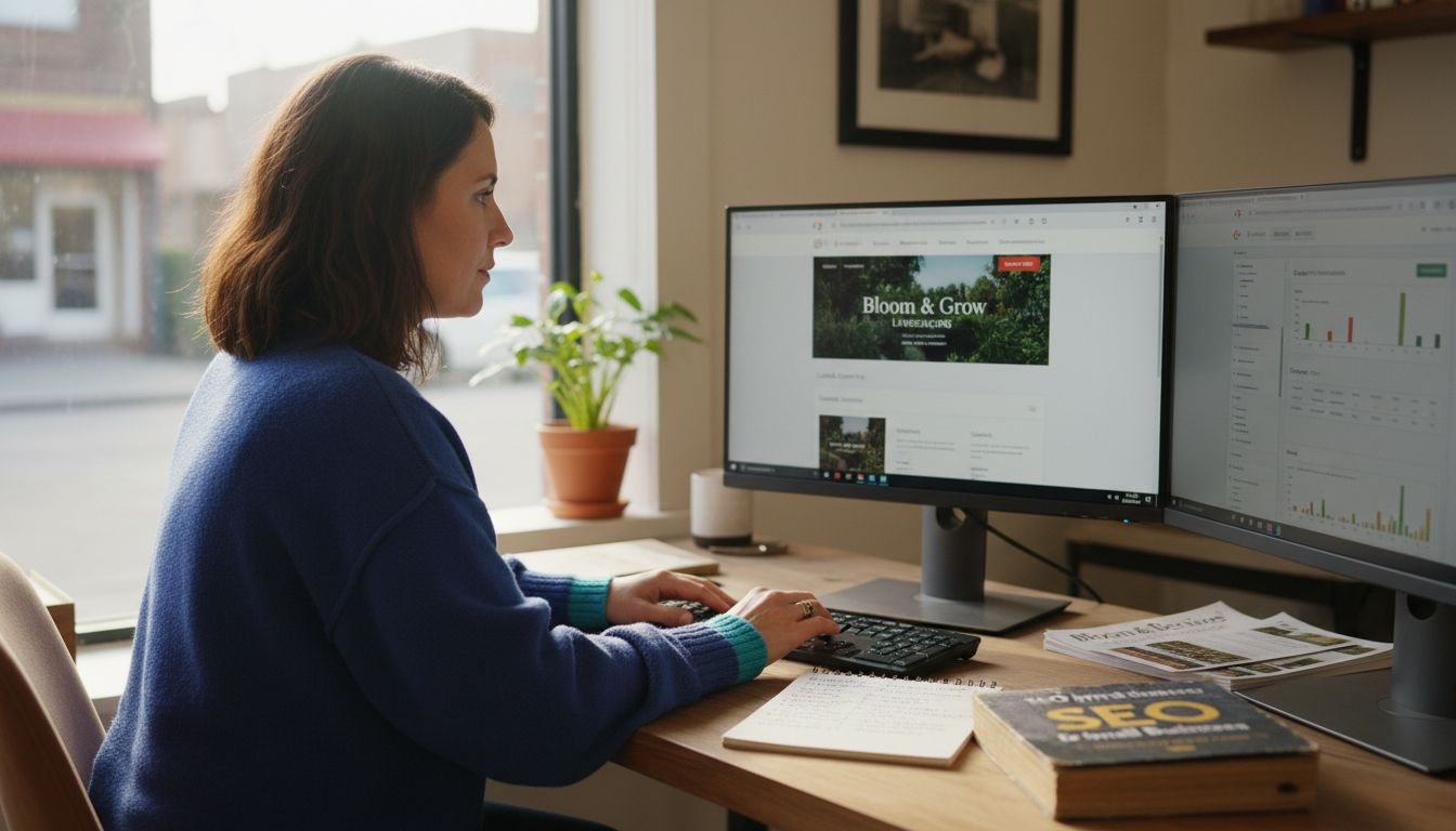 Designer optimizing website for local presence