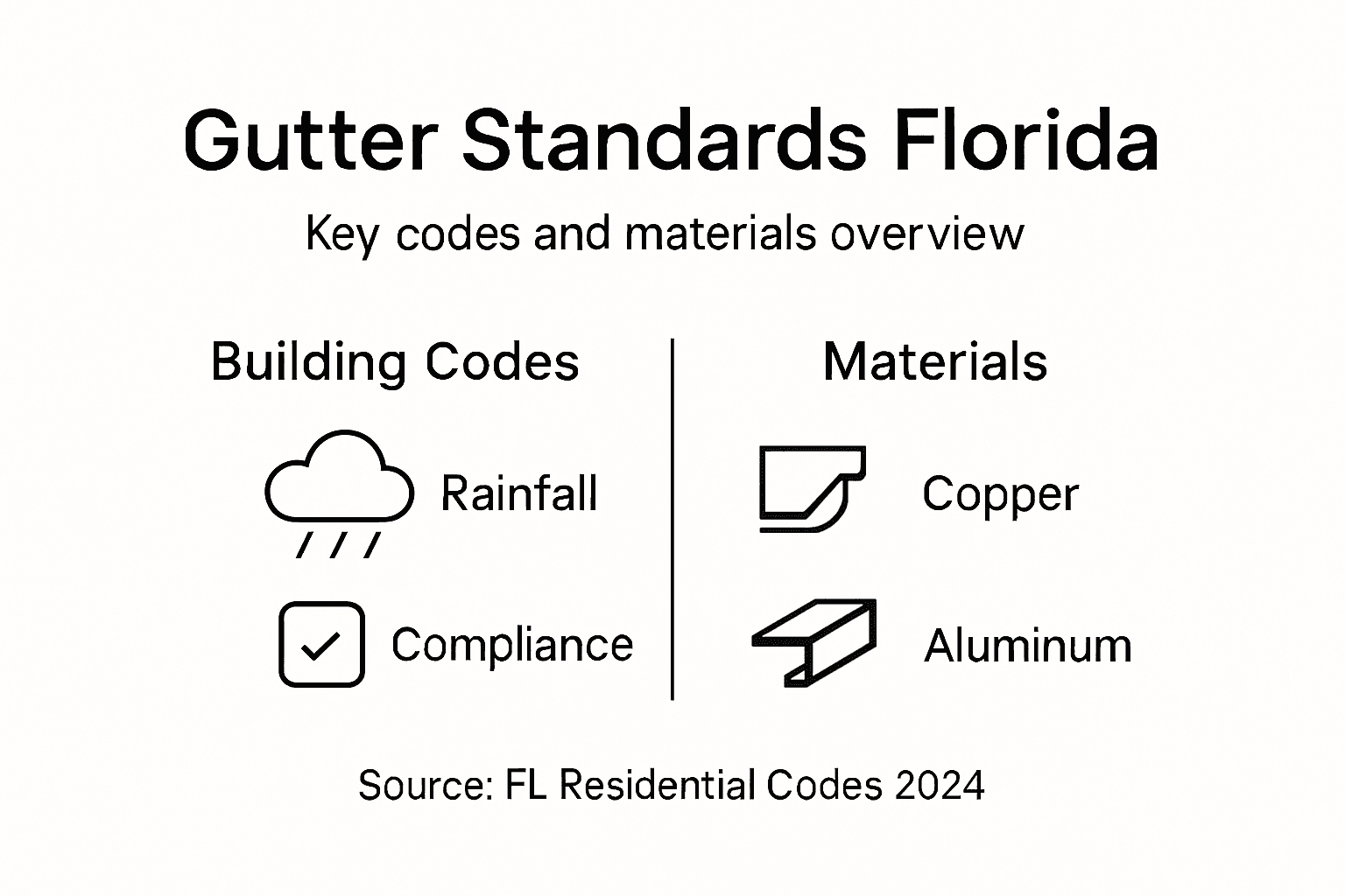 Infographic on Florida gutter codes and materials