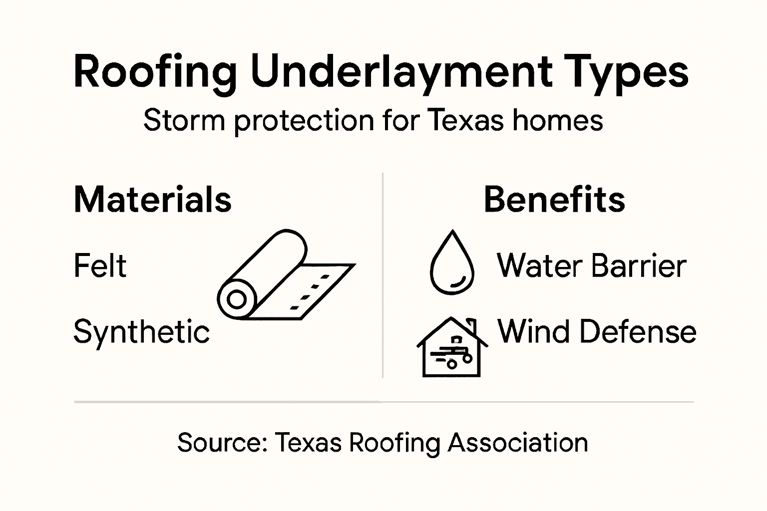 Infographic on underlayment types and benefits