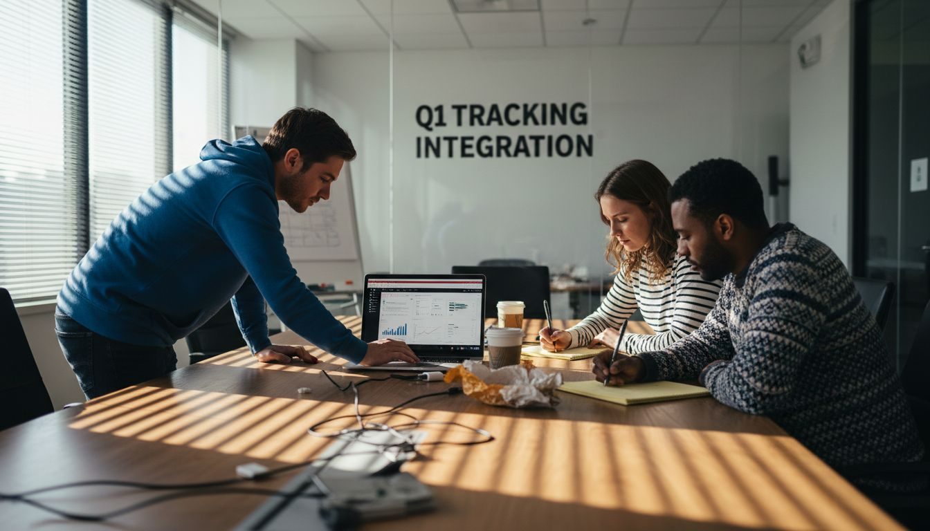 Team implementing digital ad tracking setup