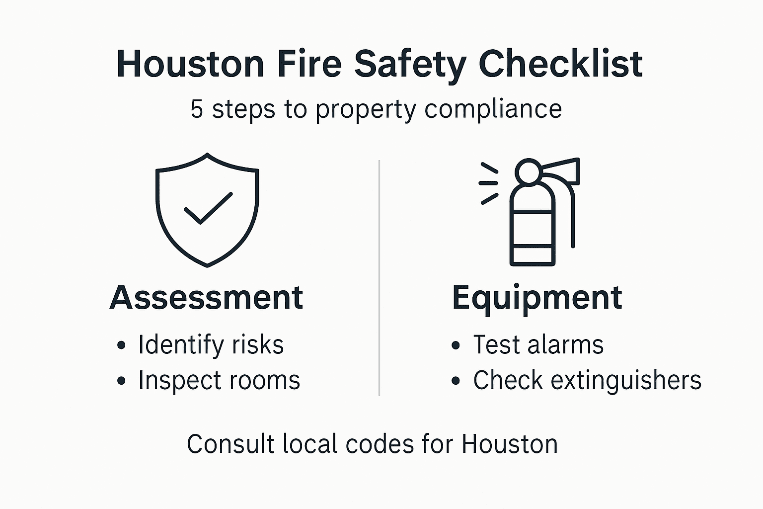Infographic of Houston fire checklist steps