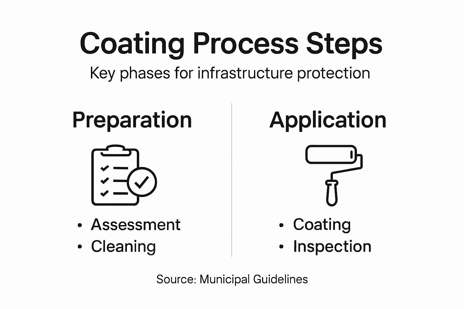 Infographic showing coating process steps overview