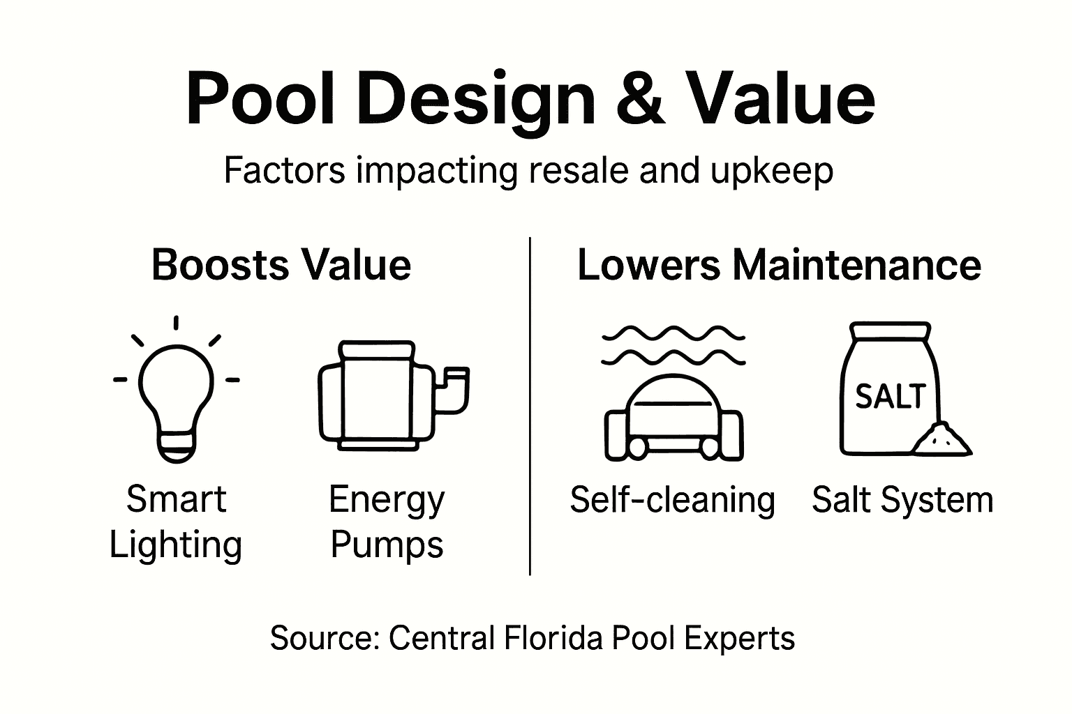 Infographic shows pool design value and maintenance
