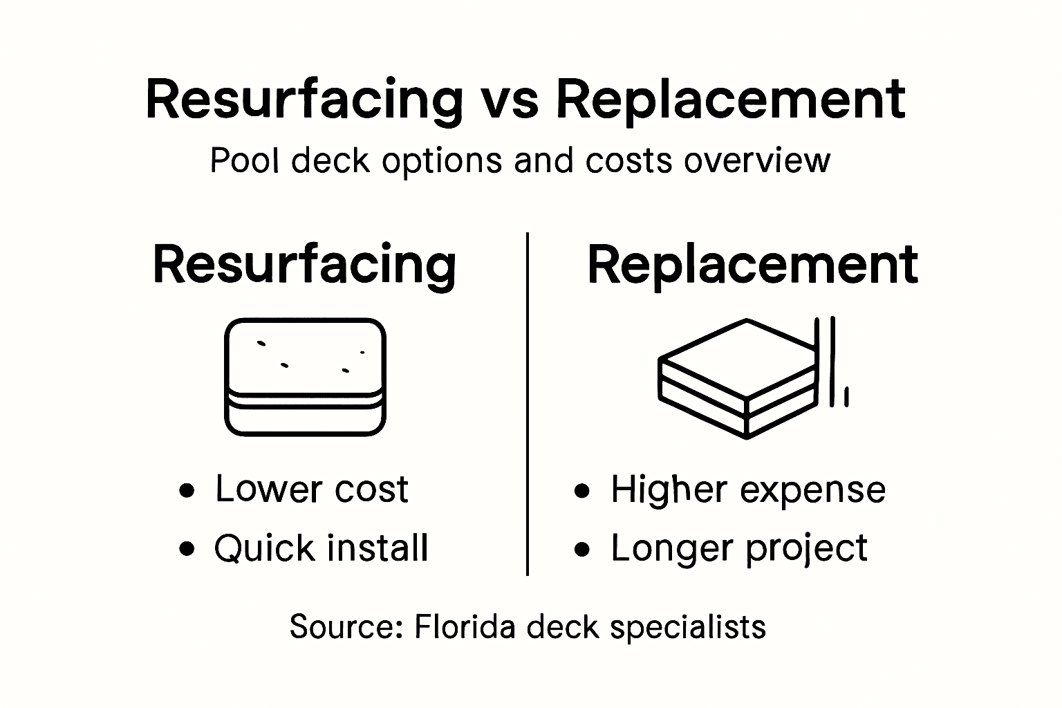 Infographic comparing resurfacing and replacement options