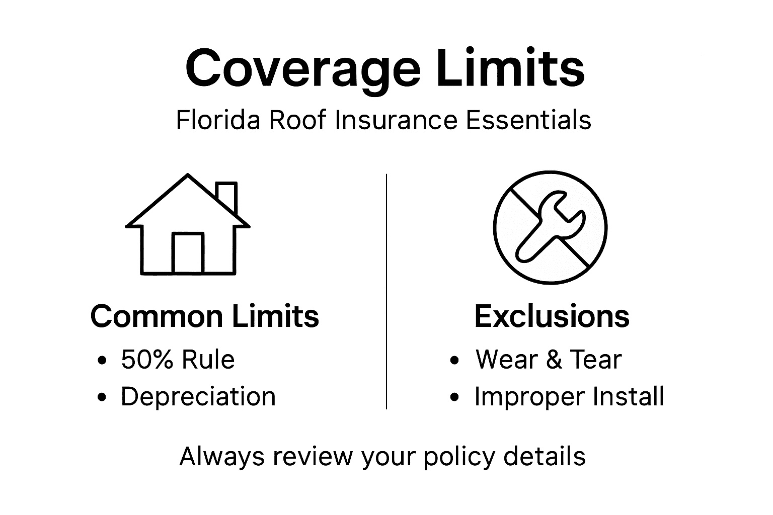 Infographic explaining Florida roof coverage details