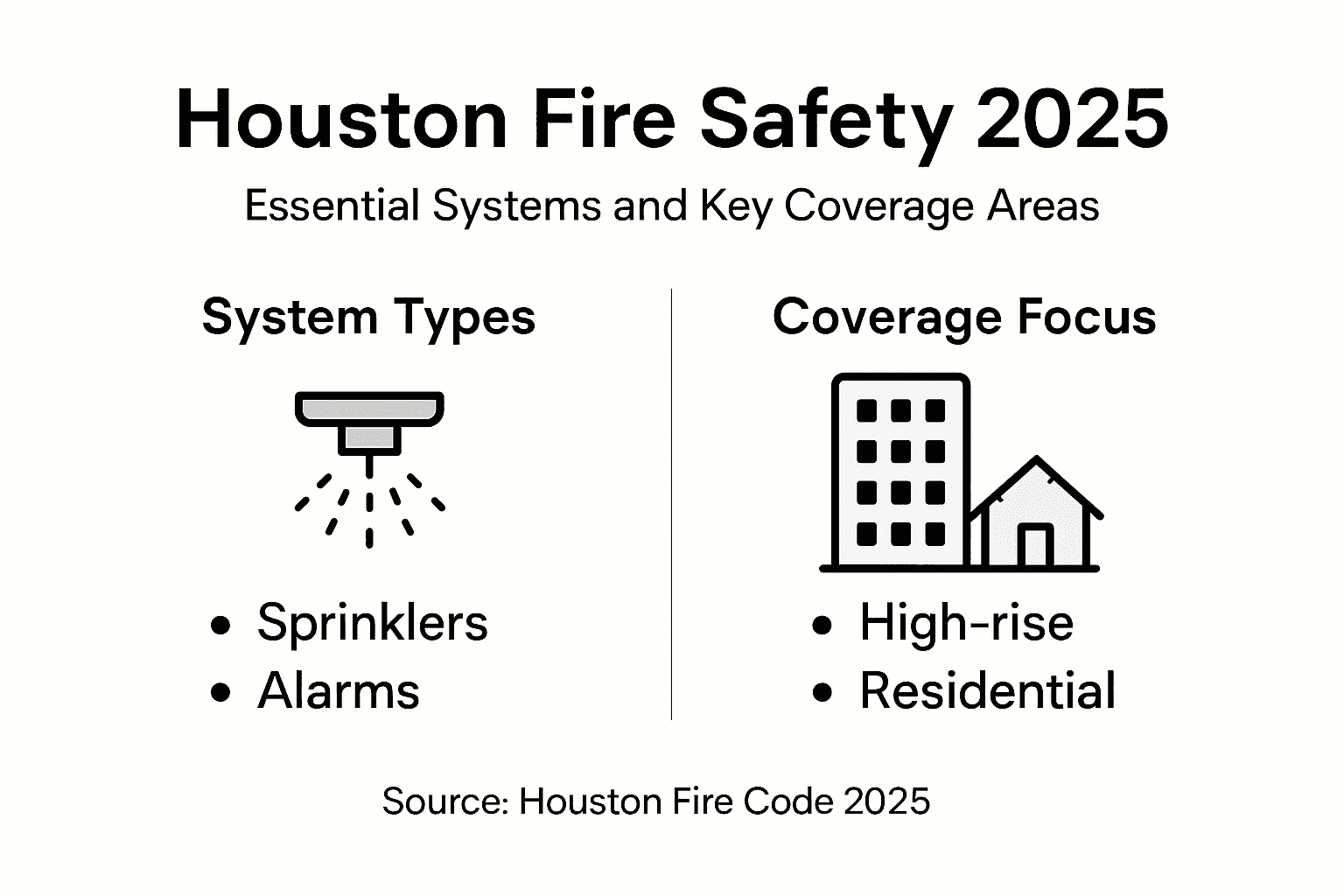 Infographic showing Houston fire systems and coverage