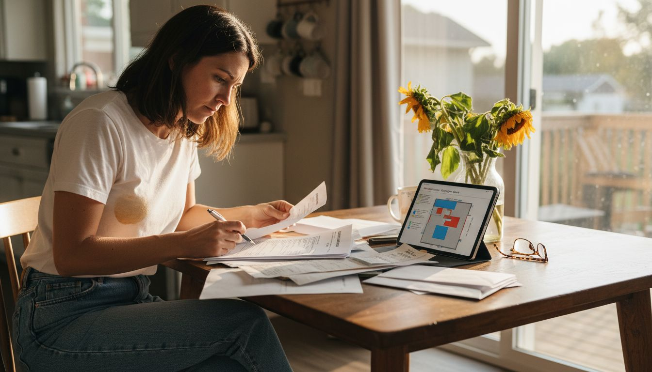 Homeowner reviewing roof warranty details