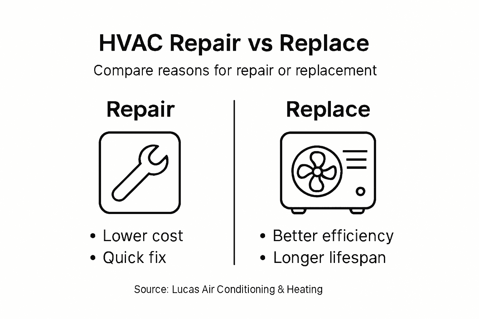 Infographic HVAC repair versus replacement factors