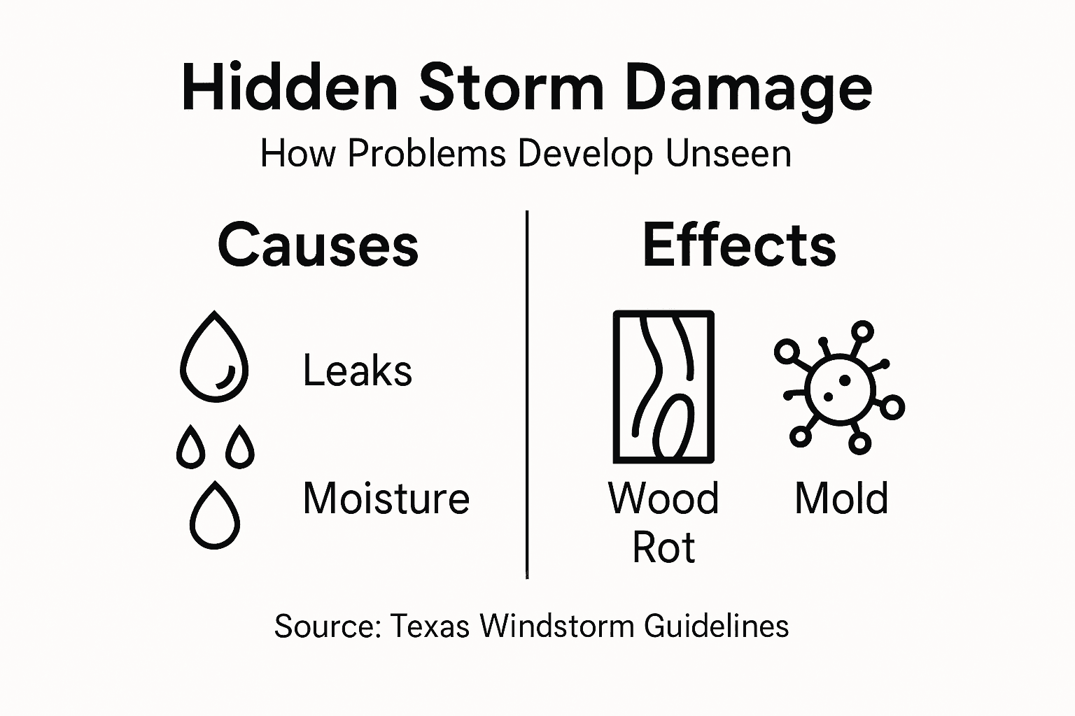 Infographic about hidden storm damage and effects