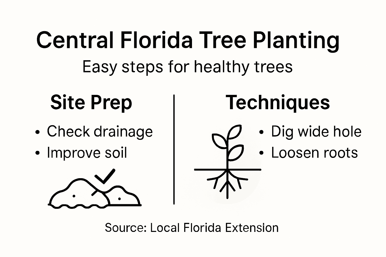 Infographic tree planting steps and techniques