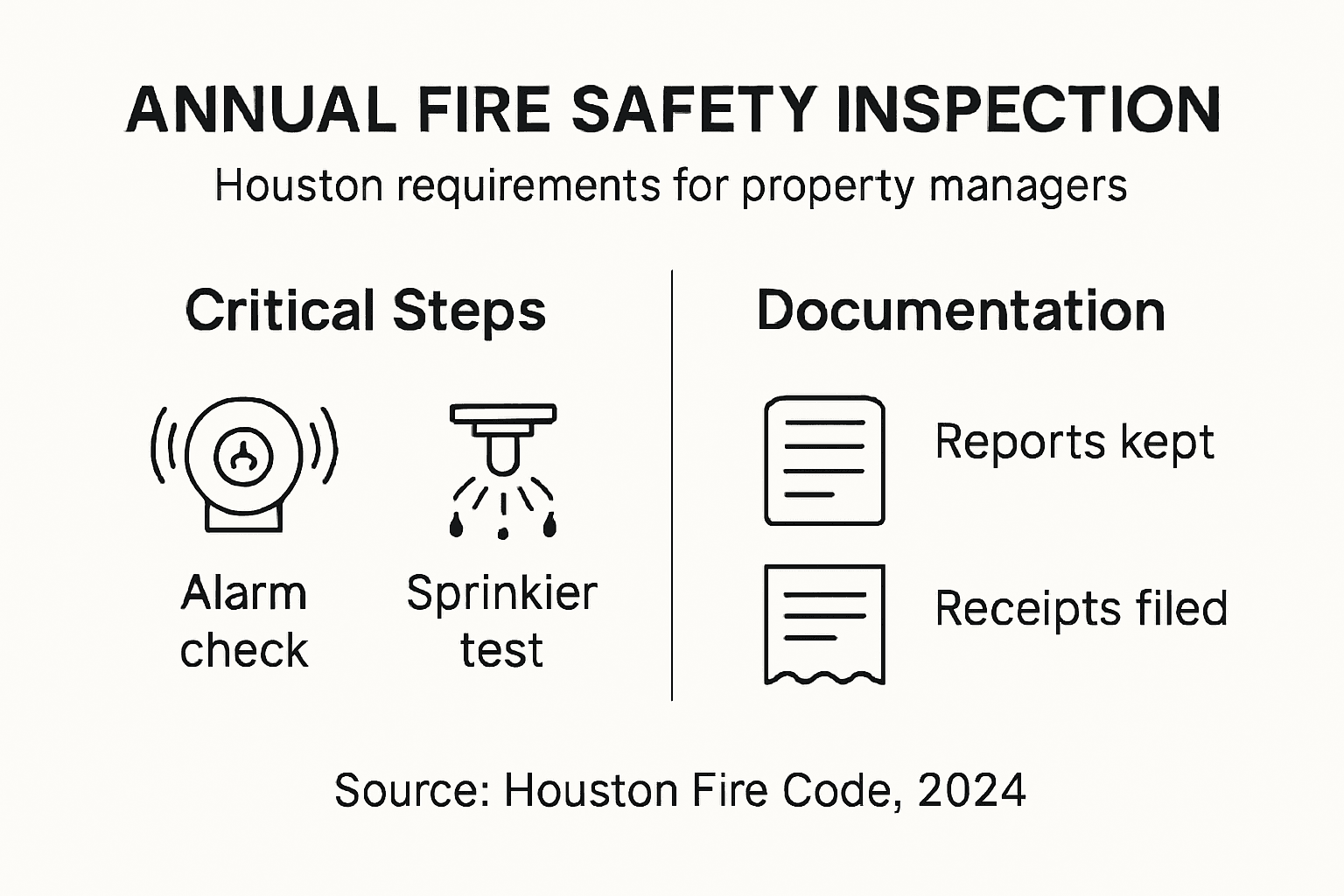 Infographic showing fire safety inspection process