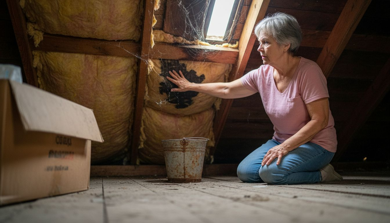 Homeowner finds water damage in attic insulation