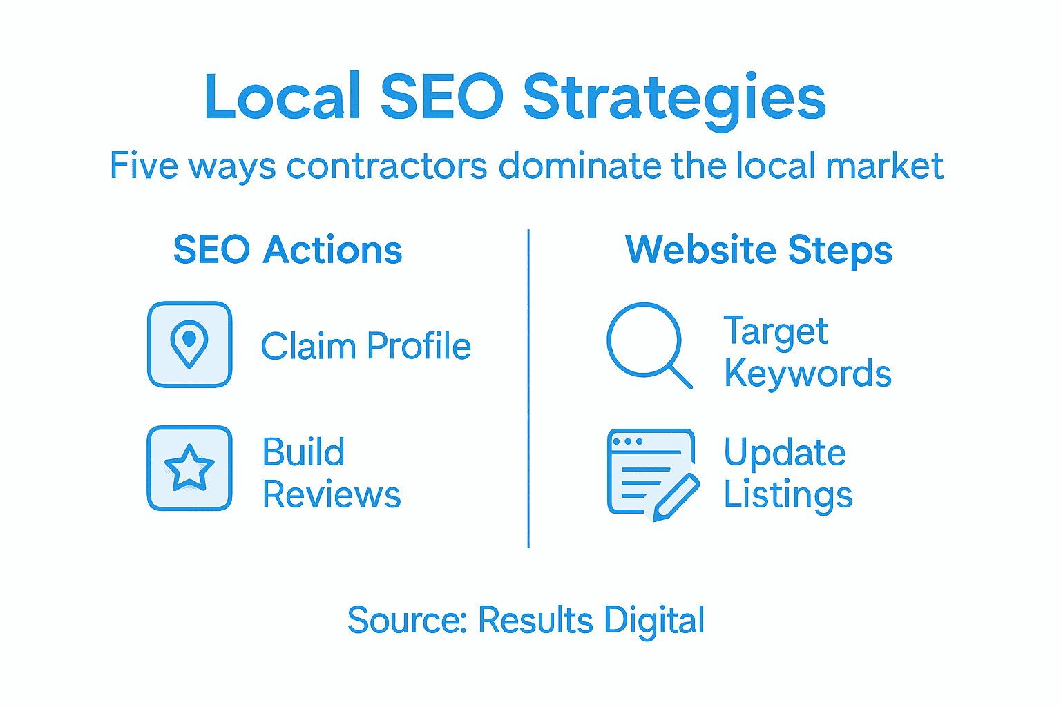 Infographic of key local SEO strategies