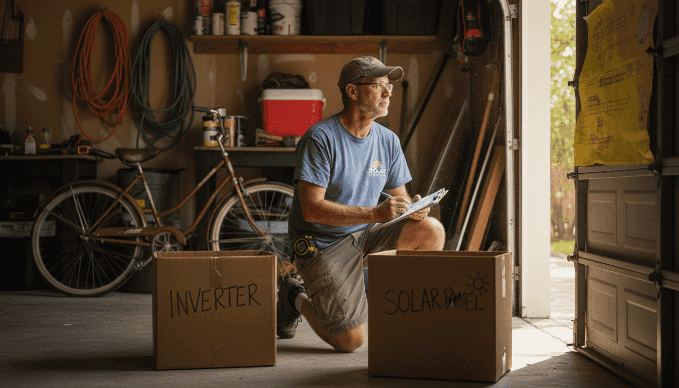 Solar technician planning system in garage