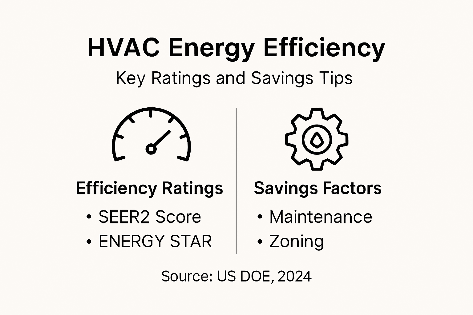 Infographic showing HVAC efficiency and savings factors