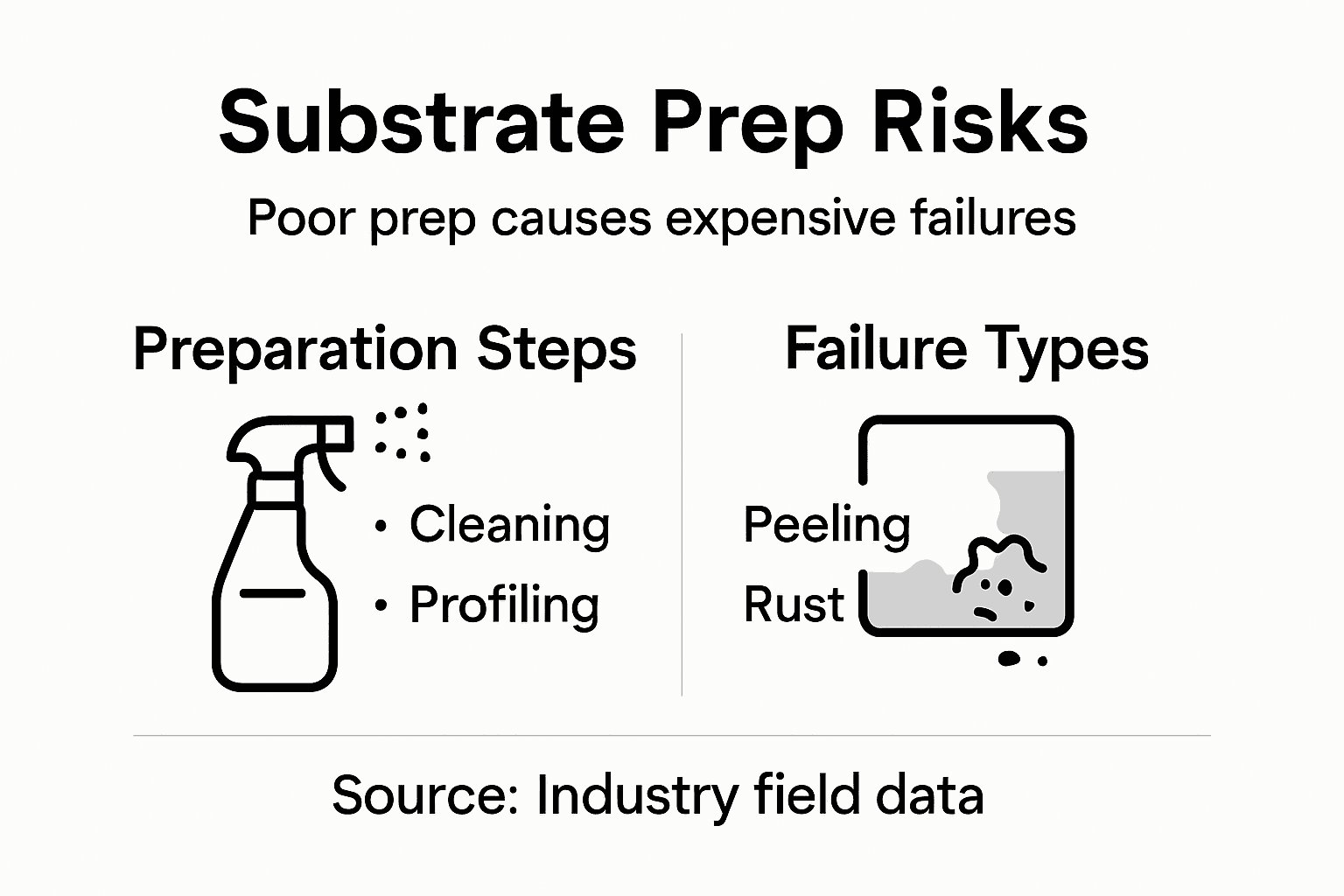 Infographic showing risks from poor substrate prep