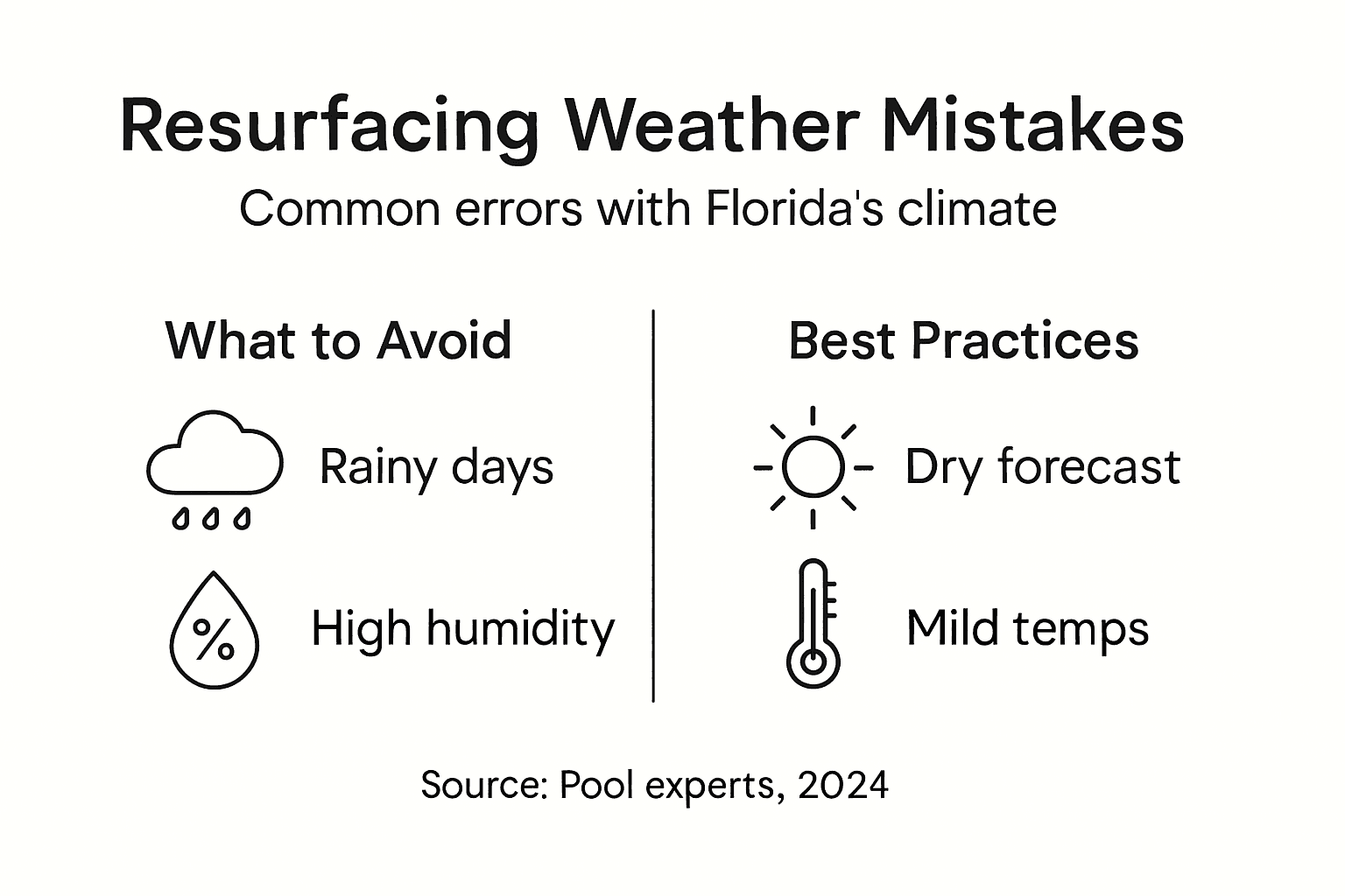 Infographic showing weather mistakes and best practices
