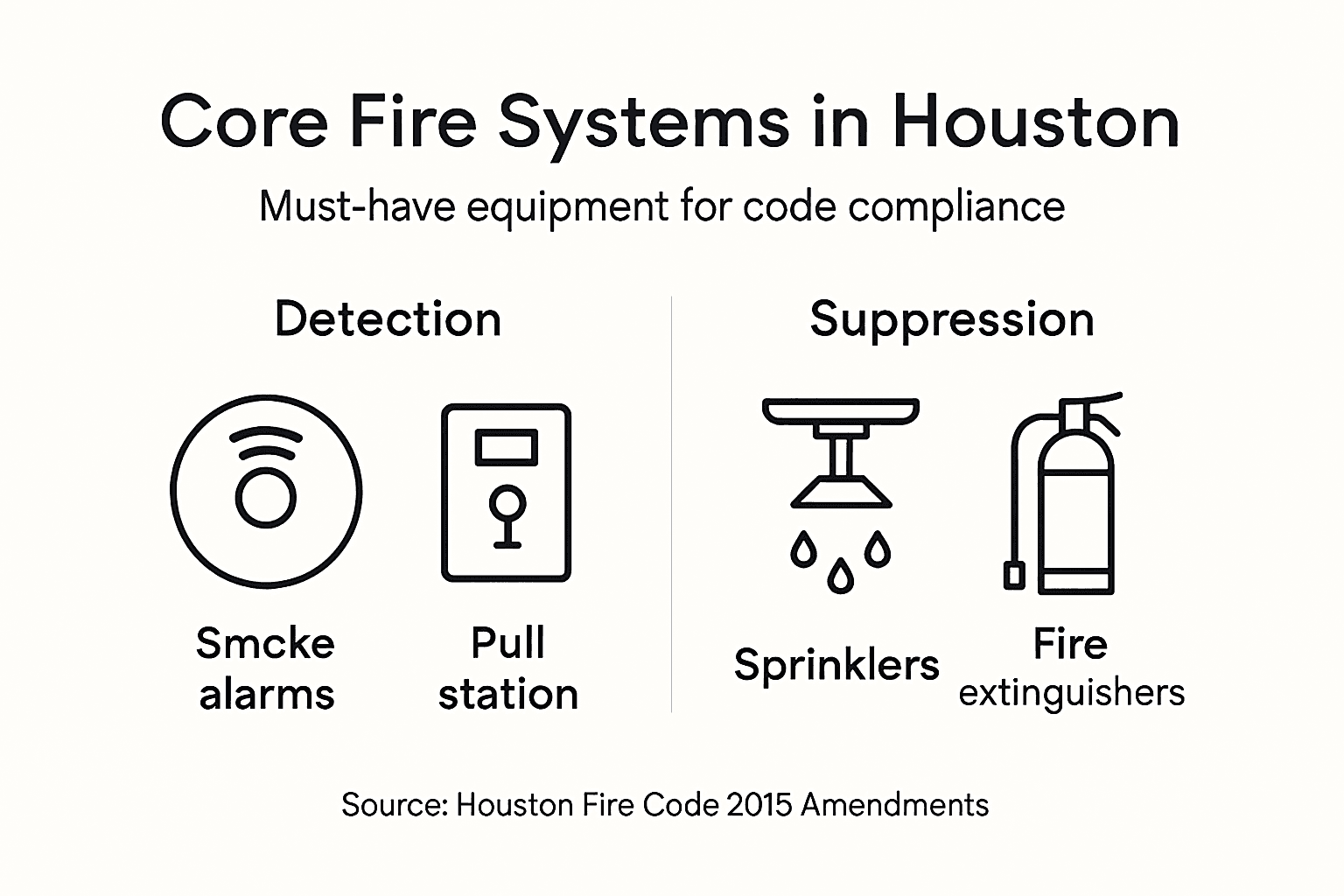 Infographic showing core fire protection systems