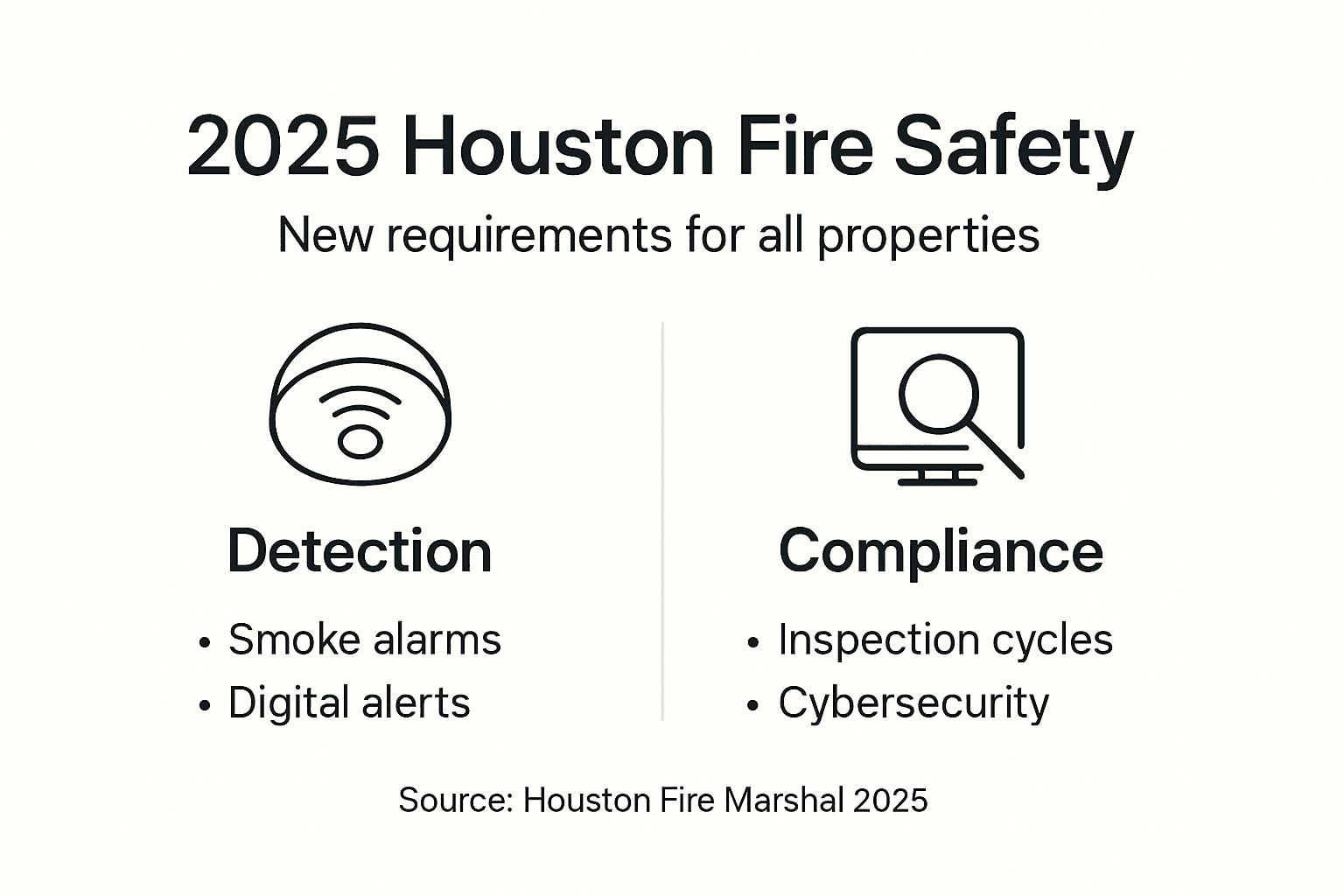 Infographic on Houston fire safety 2025 requirements