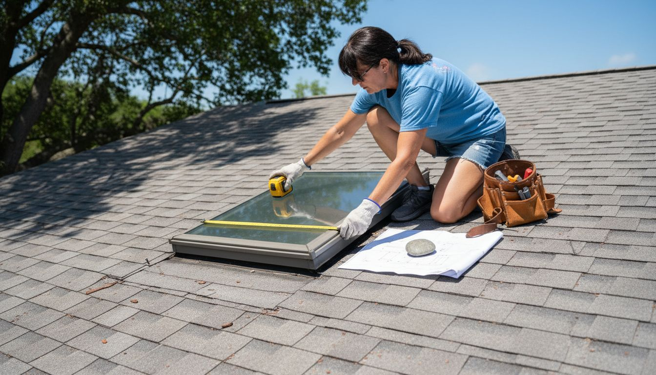 Step by Step Solar Planning for Florida Homeowners 1 Homeowner measuring sunny roof section for panels