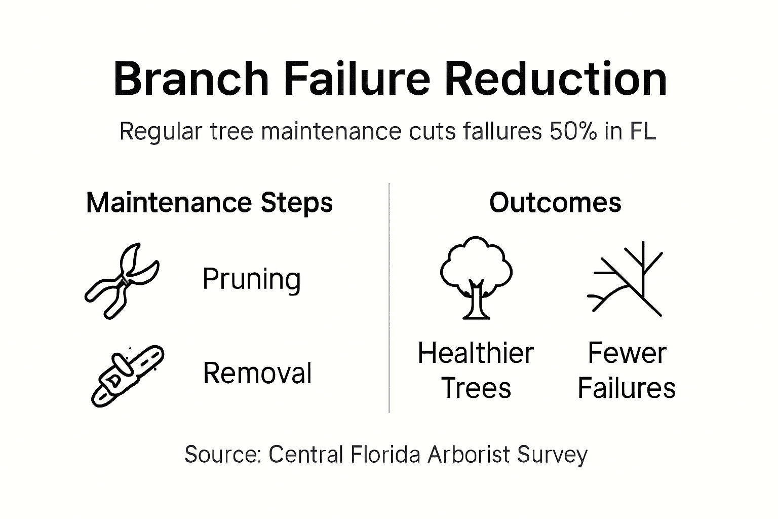 Infographic showing tree maintenance outcomes
