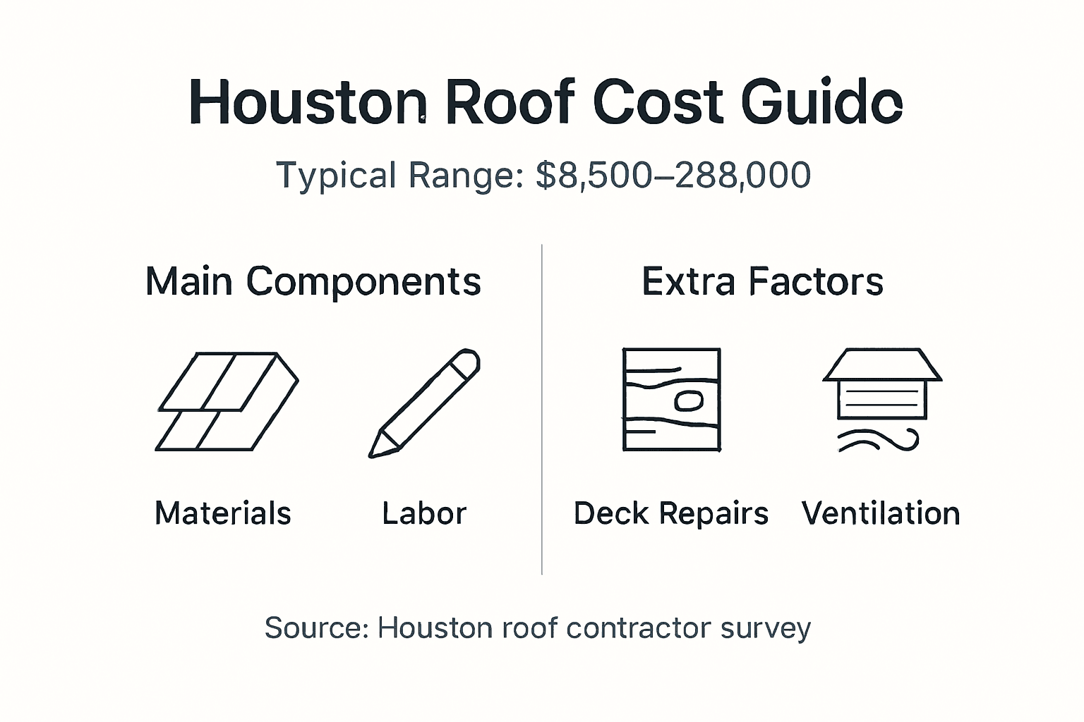 Infographic showing Houston roof cost breakdown
