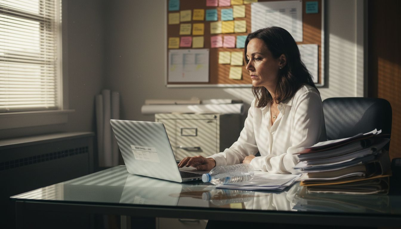 Hotel manager reviews energy savings records