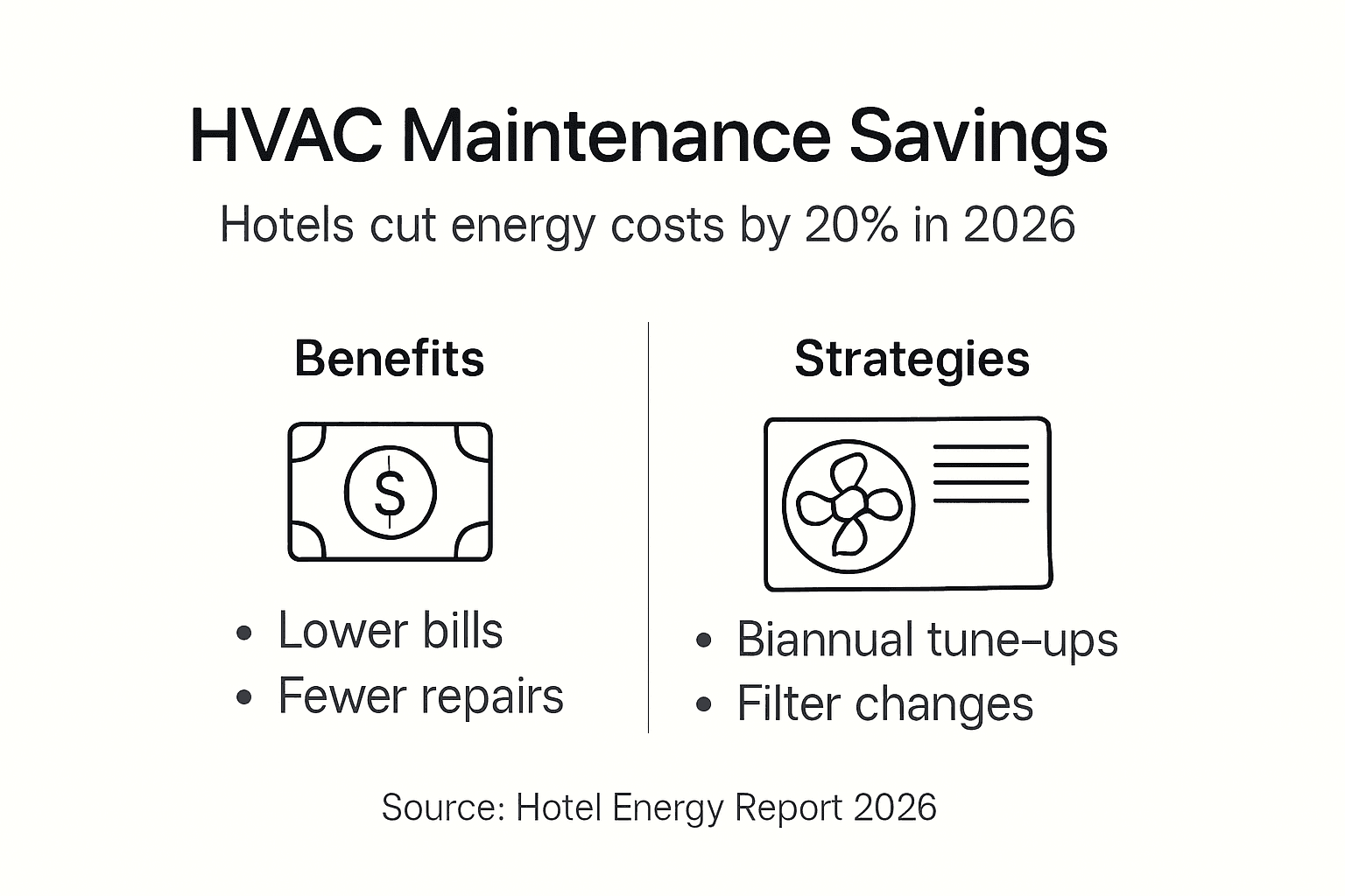 Infographic showing hotel HVAC cost reductions