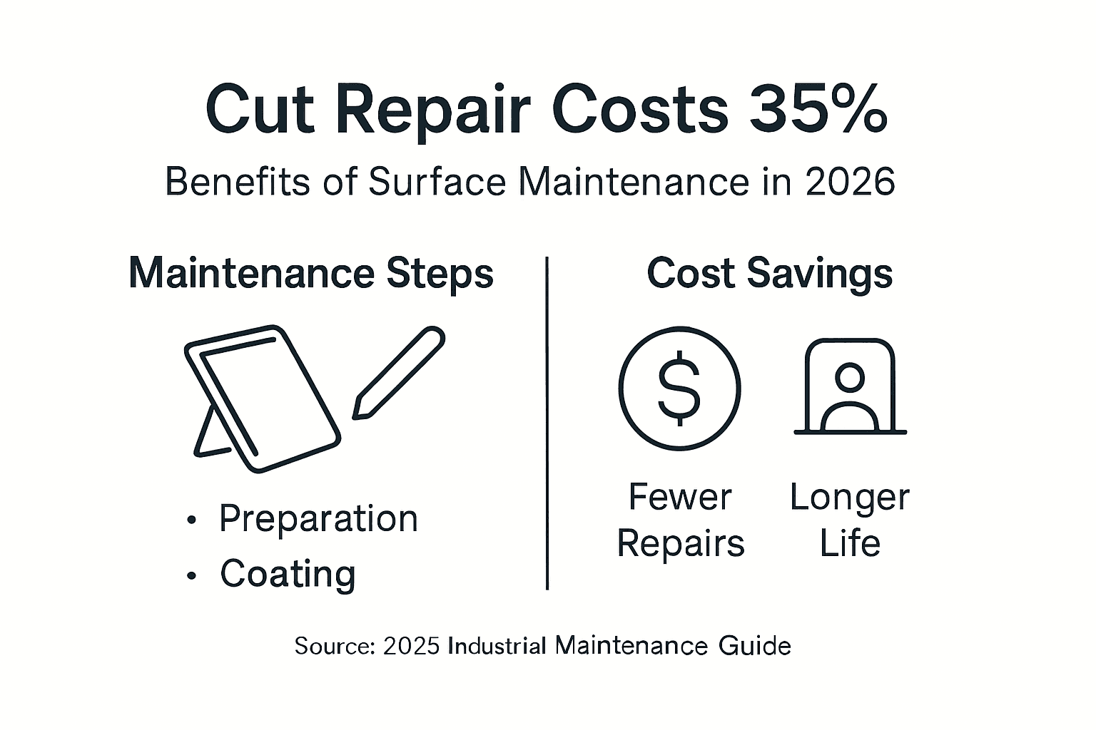 Infographic showing repair cost reduction steps and benefits