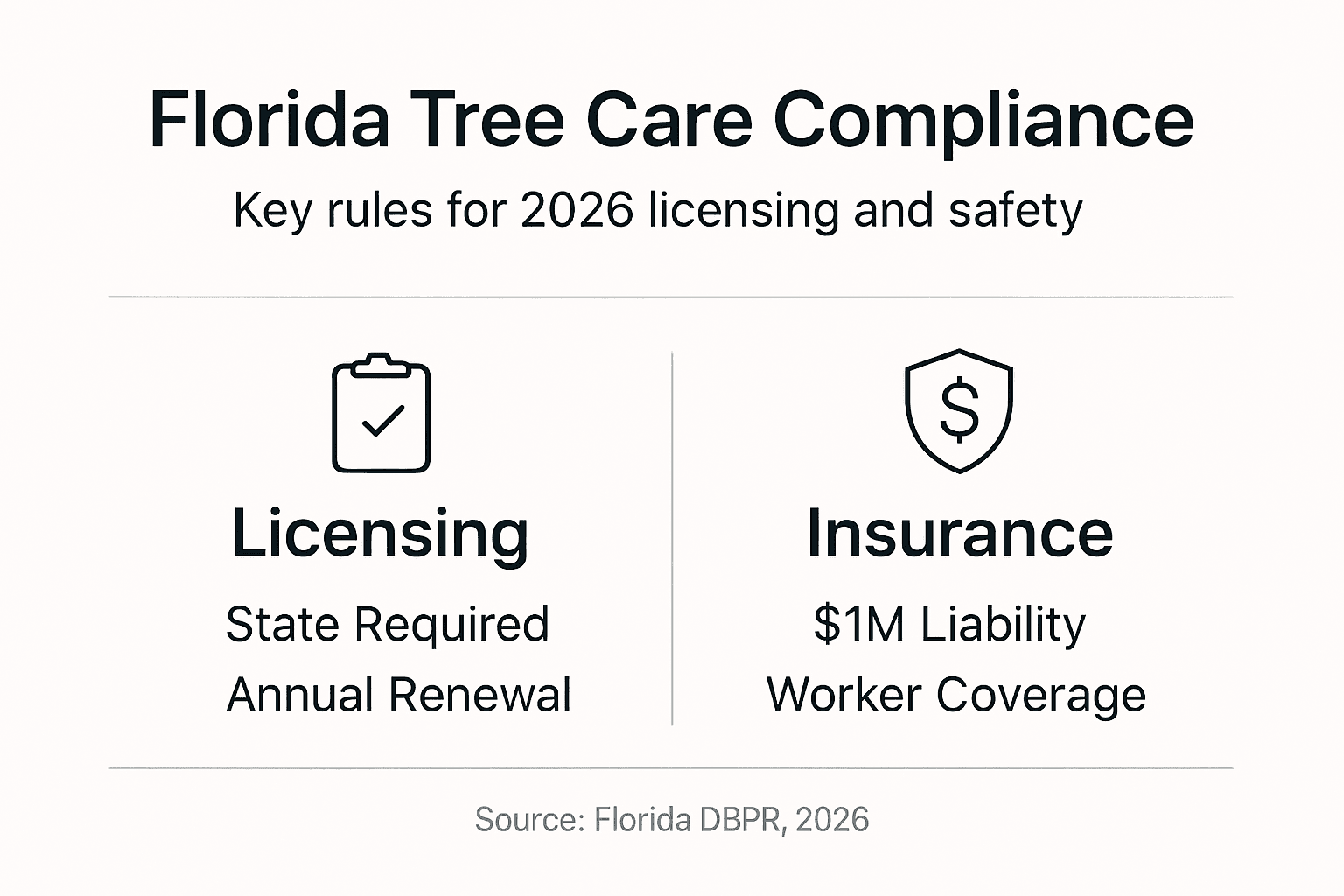 Infographic shows Florida tree care licensing compliance