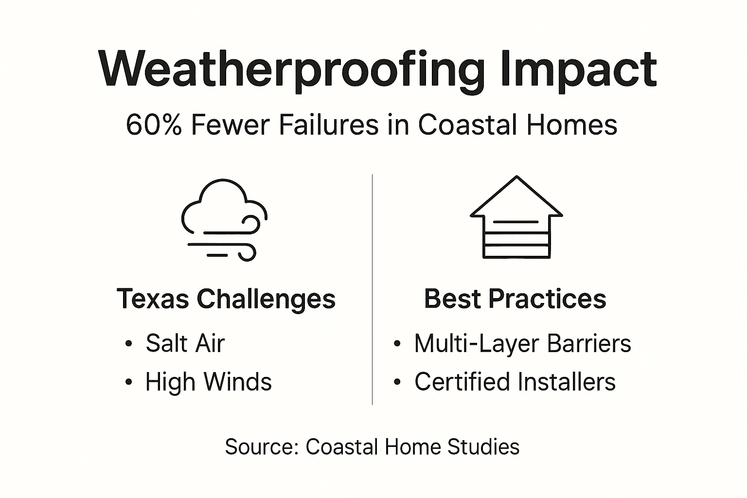Infographic showing weatherproofing impact and best practices