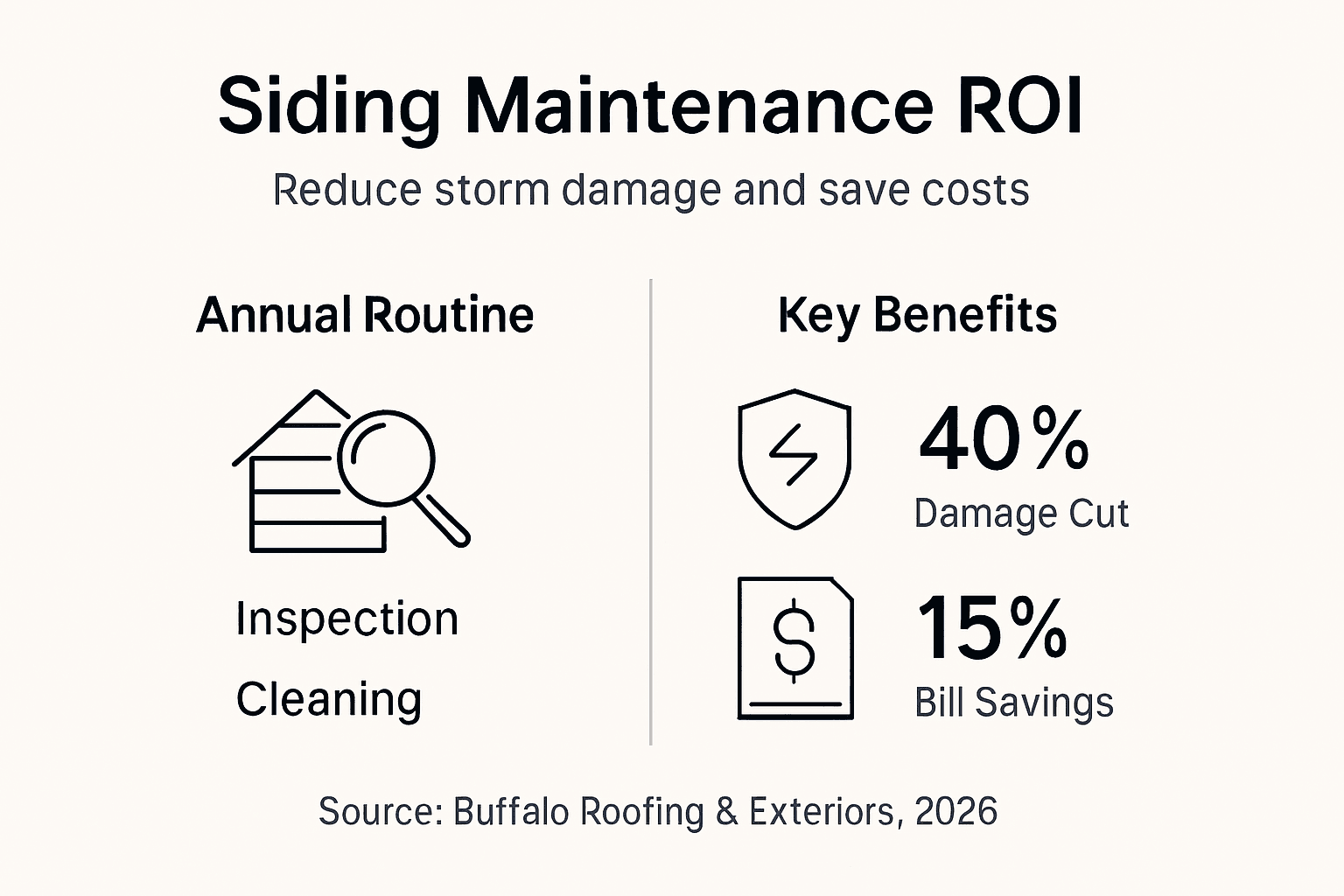 Infographic showing siding maintenance benefits