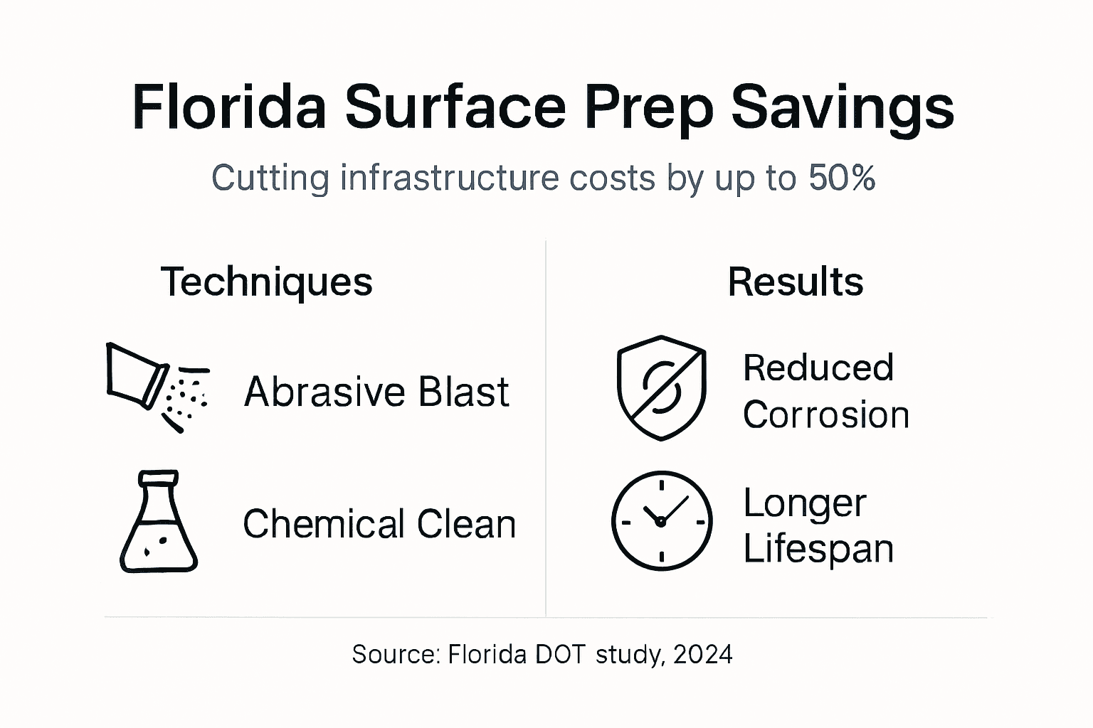 Surface prep benefits infographic for Florida projects