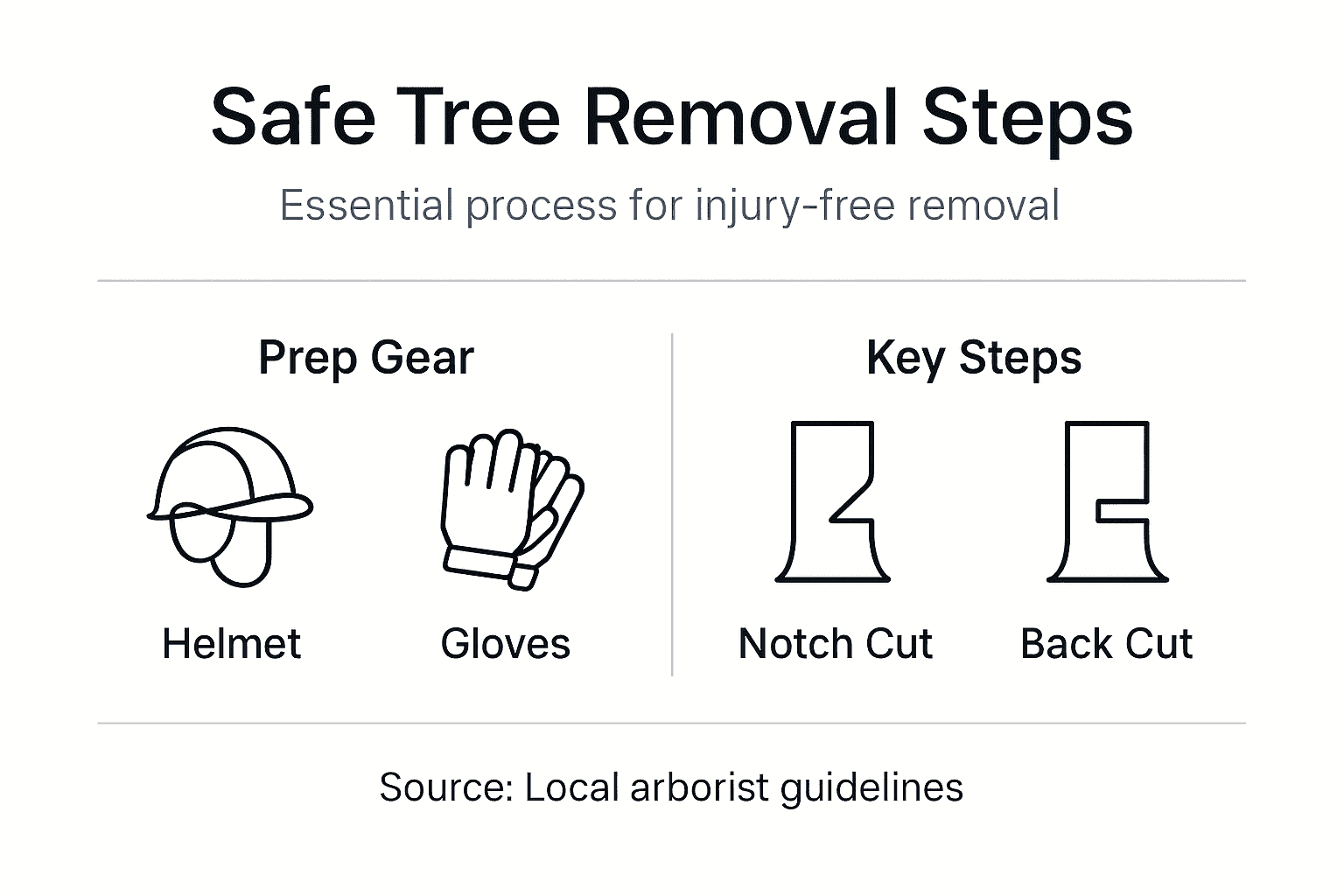 Infographic showing safe tree removal steps