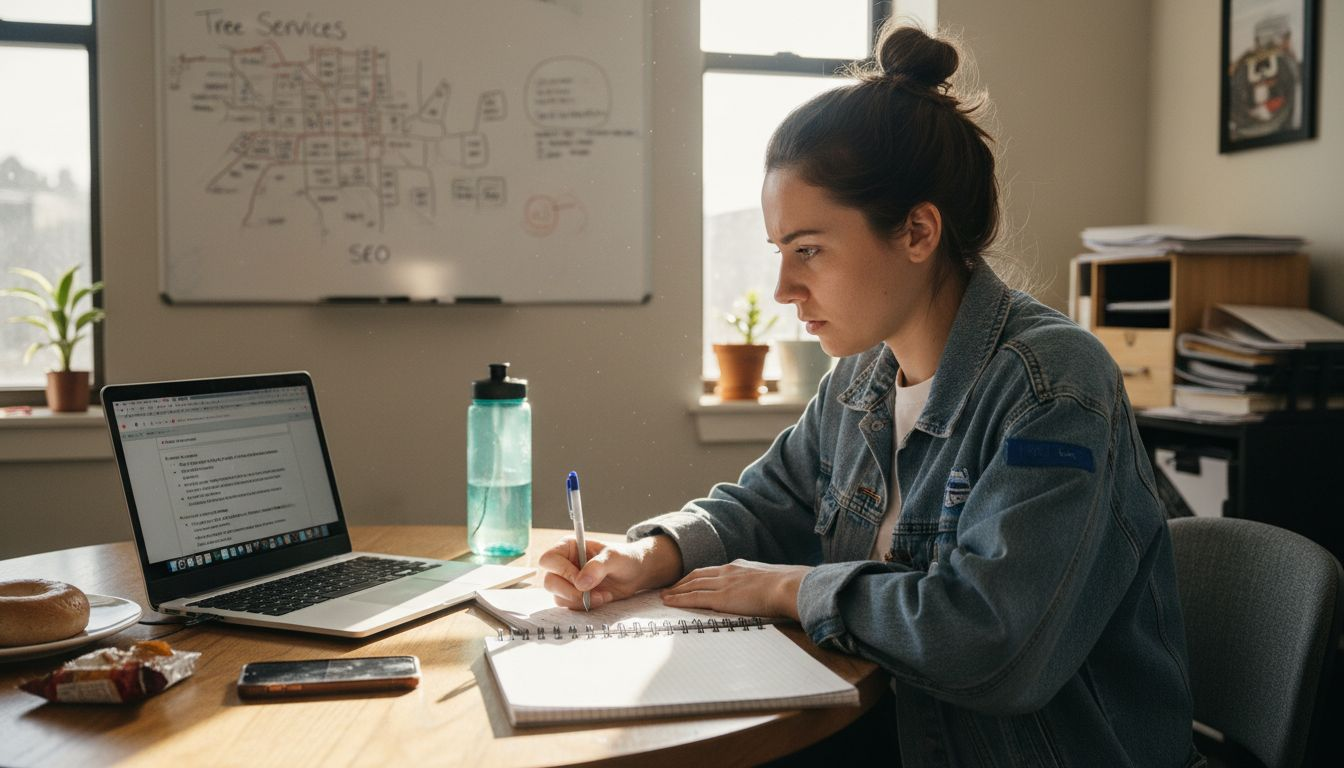 Marketer researching local tree service keywords