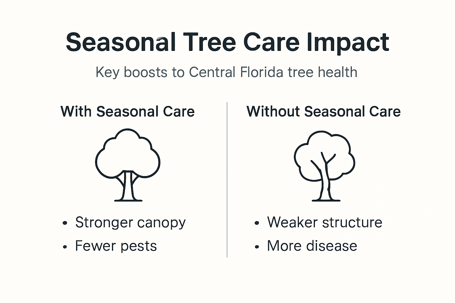 Infographic shows seasonal tree care benefits and risks