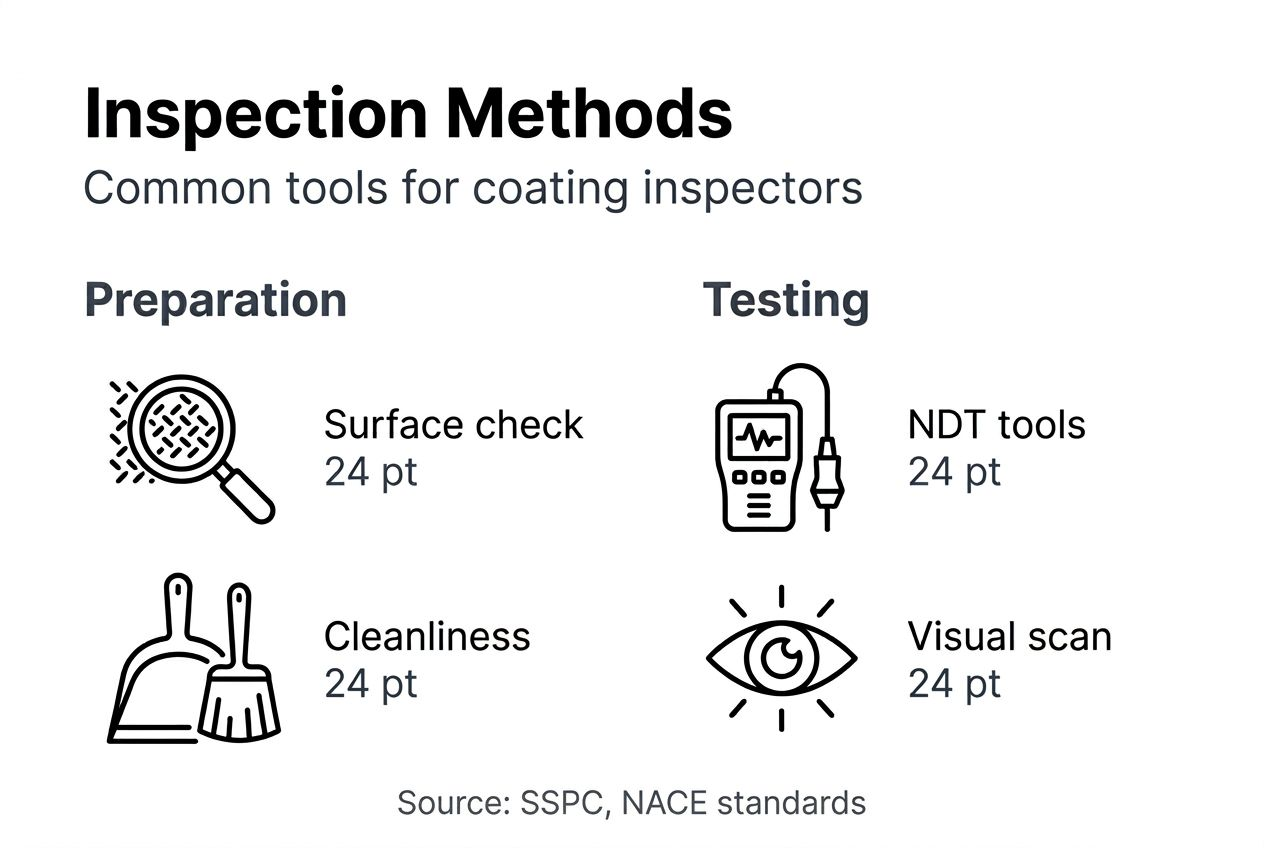 Infographic showing coating inspection methods overview