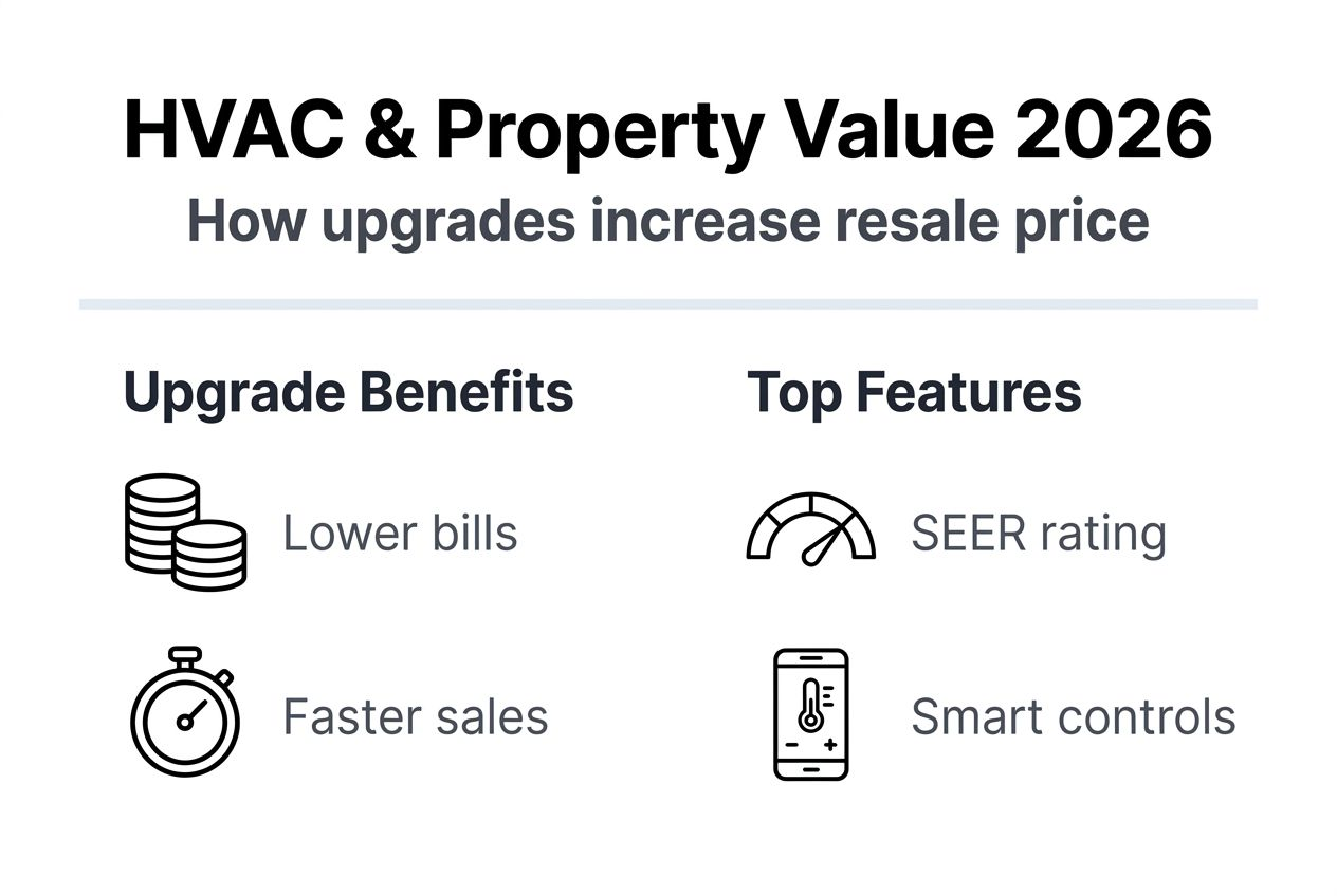 Infographic showing HVAC upgrades and home value effects
