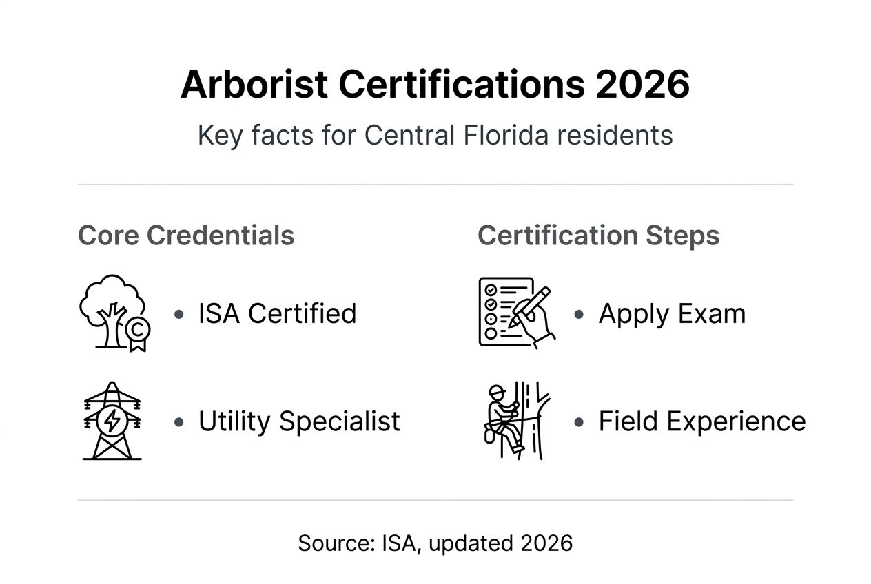 Infographic showing 2026 arborist certification overview