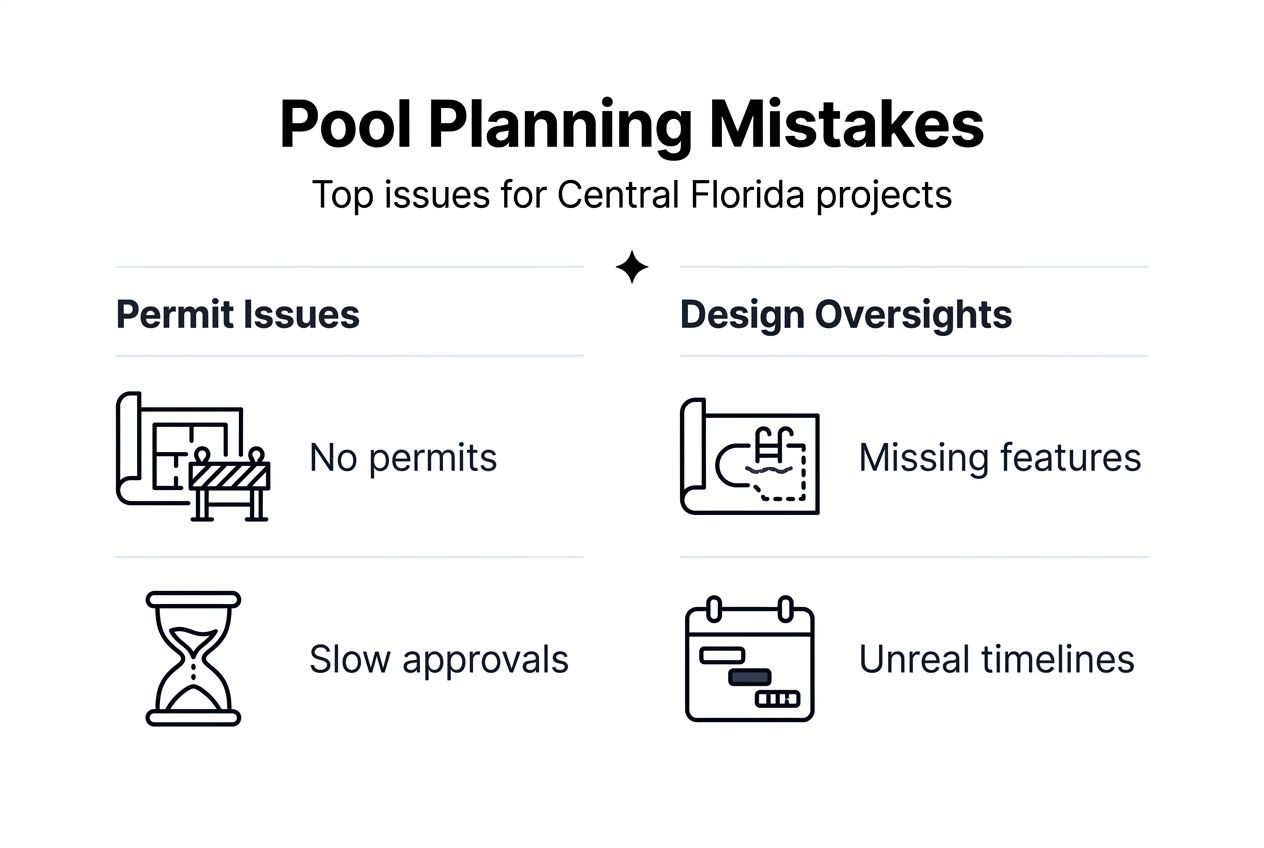 Infographic highlighting common pool planning mistakes