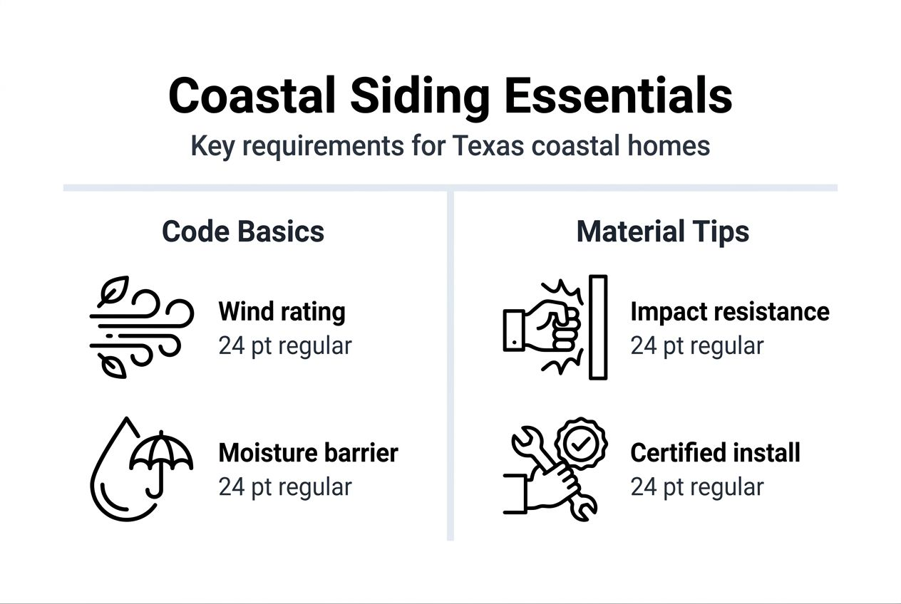 Infographic of Texas coastal siding installation codes