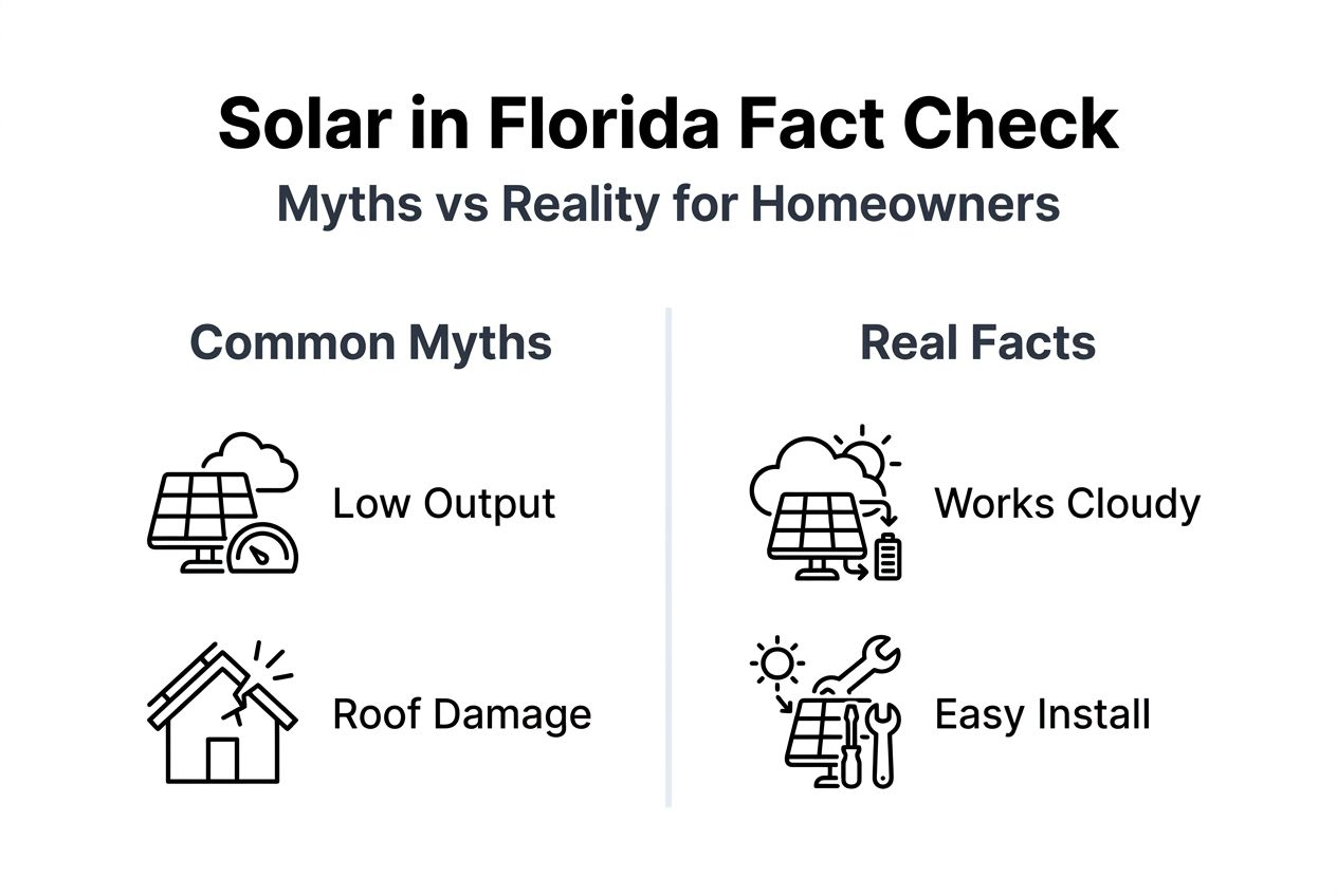 Solar energy myths: what Florida homeowners need to know 1 Infographic contrasting solar myths and facts
