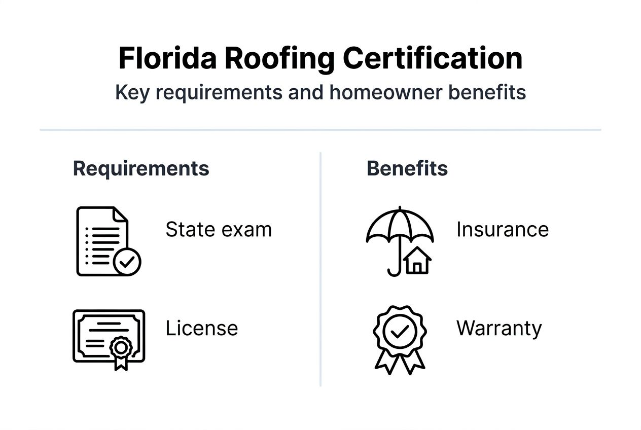 Infographic showing Florida roofing certification overview