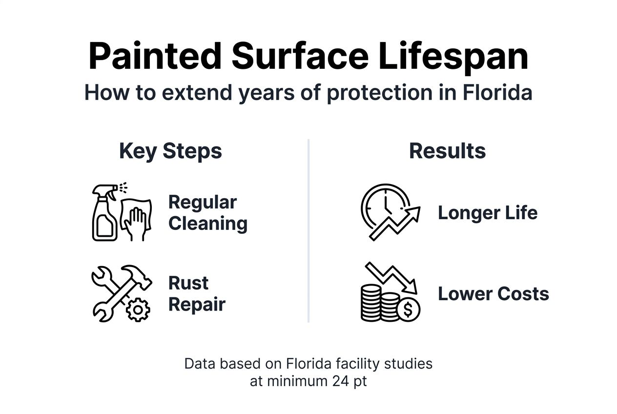 Infographic showing lifespan extension of painted surfaces