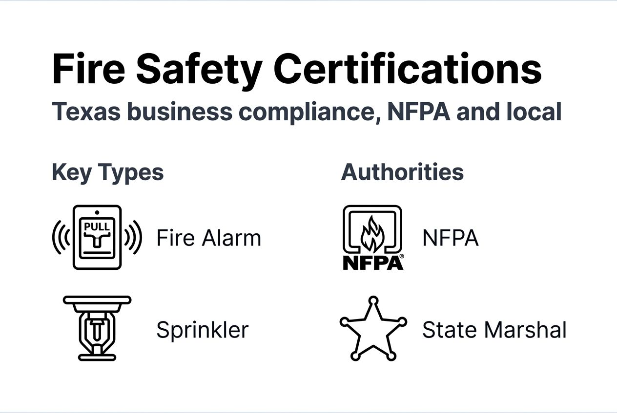 Infographic comparing fire safety certifications