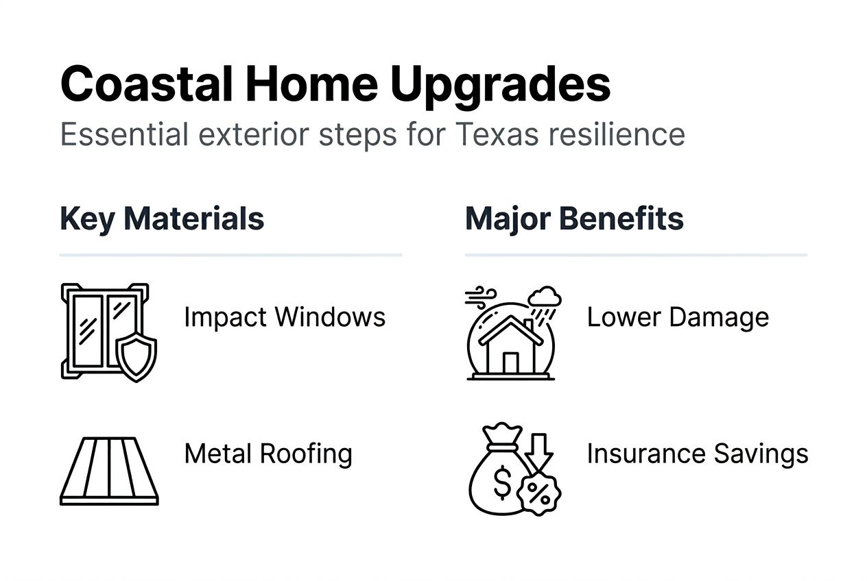 Infographic on Texas coastal home exterior upgrades
