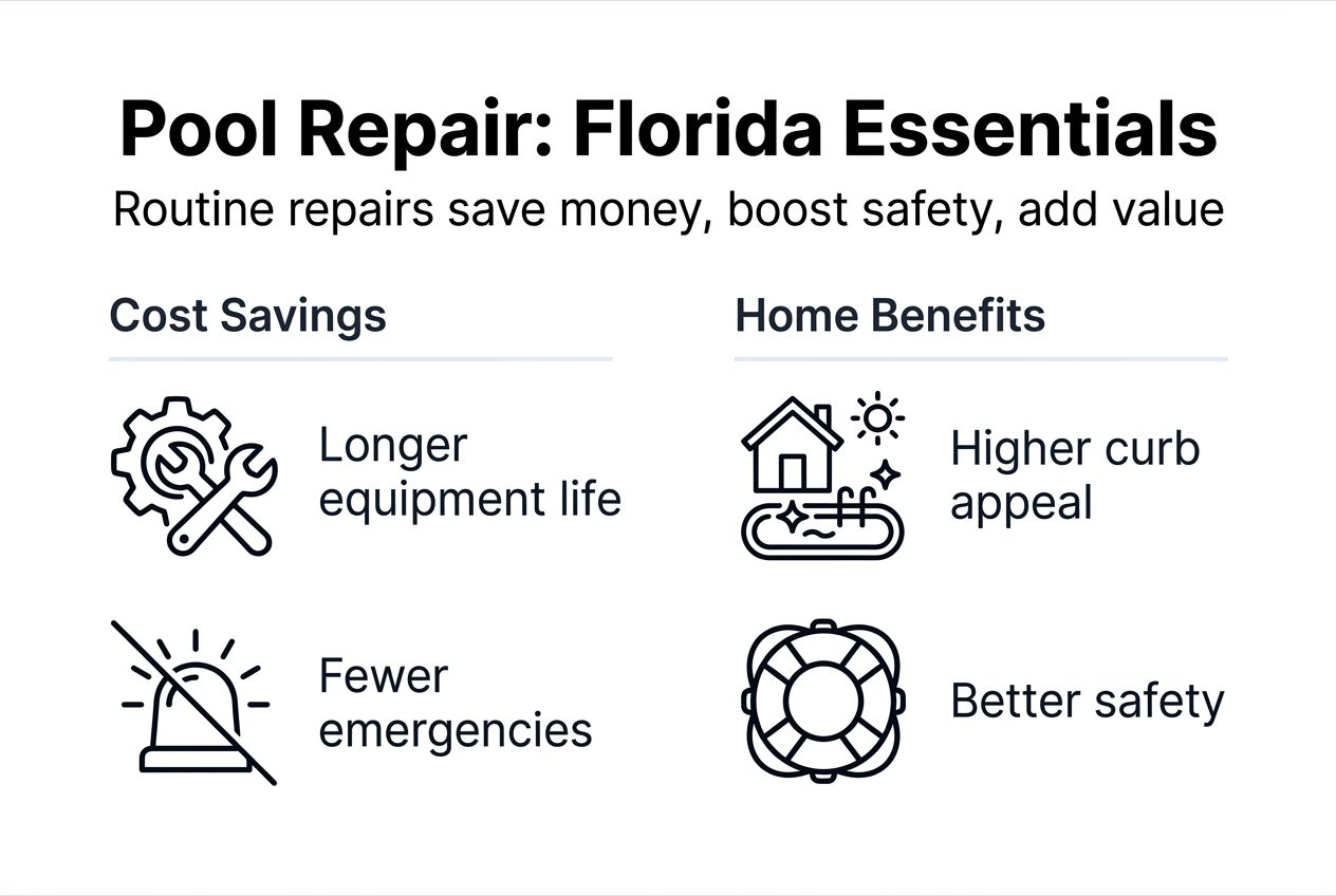 Infographic about pool repair advantages in Florida