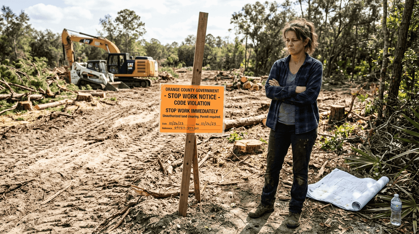 Land clearing checklist 2026: Central Florida guide 1 Property owner halted by stop work notice