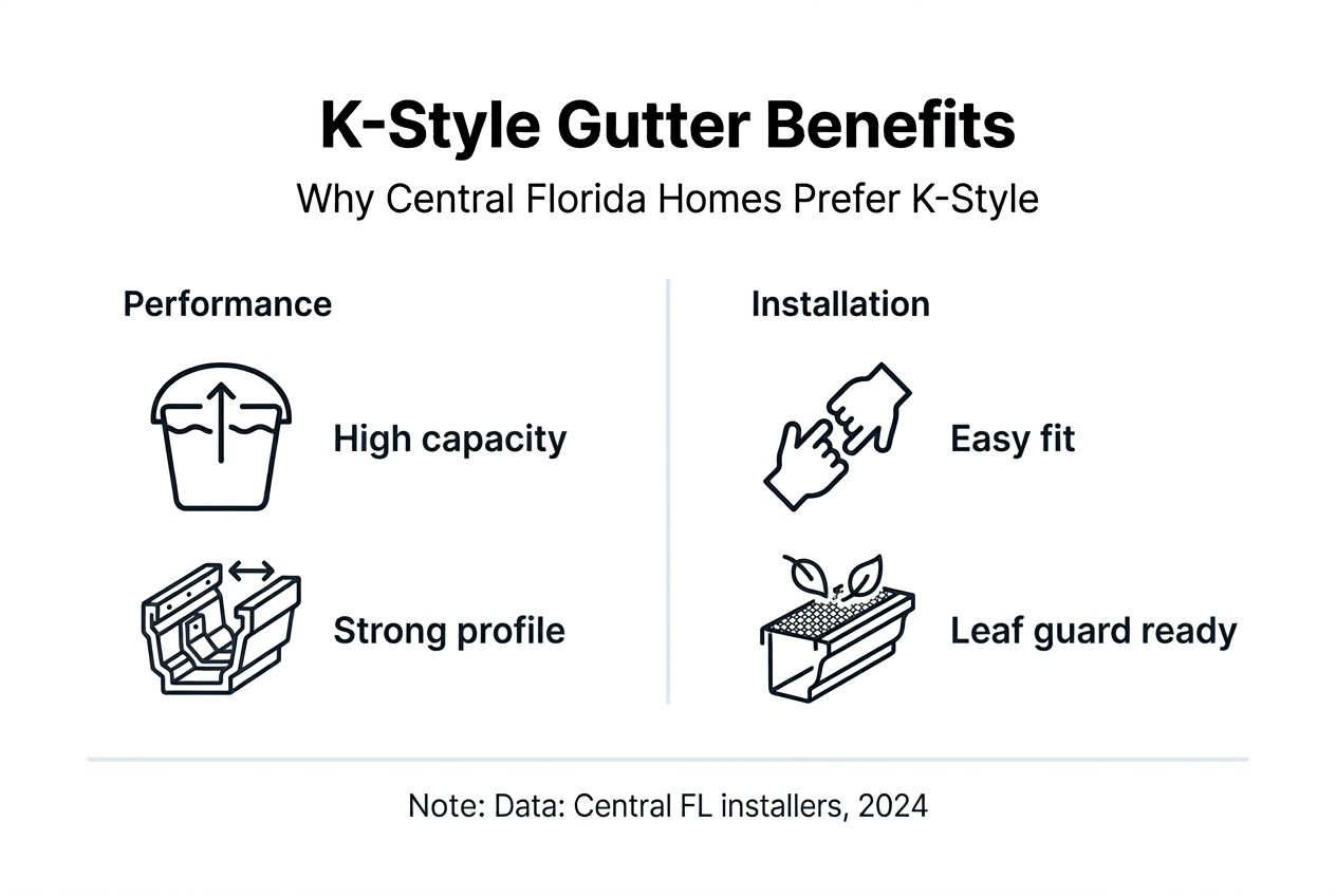 Infographic highlights K-style gutter benefits and features